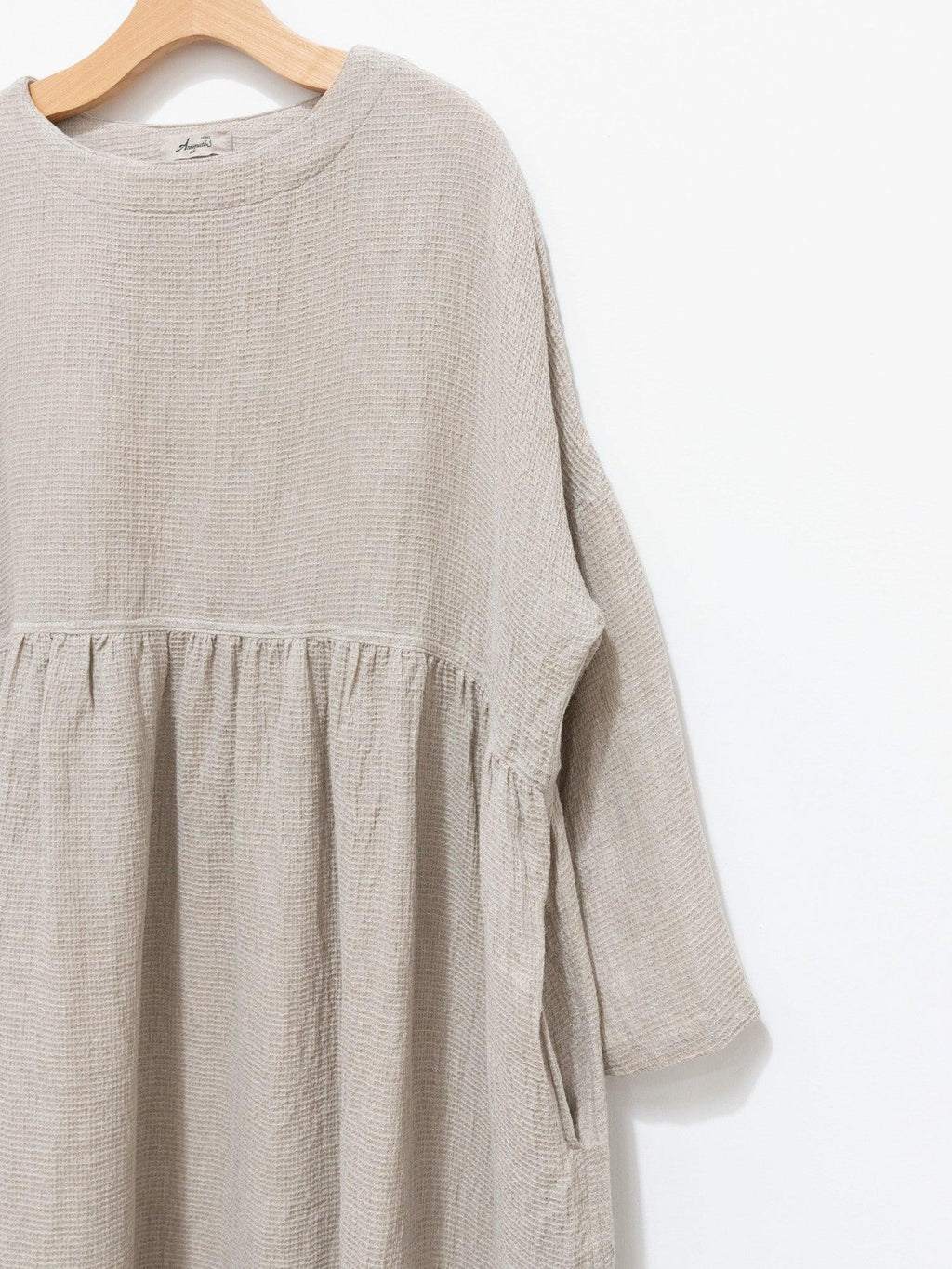 Namu Shop - Ichi Antiquites Linen Waffle Dress - Natural