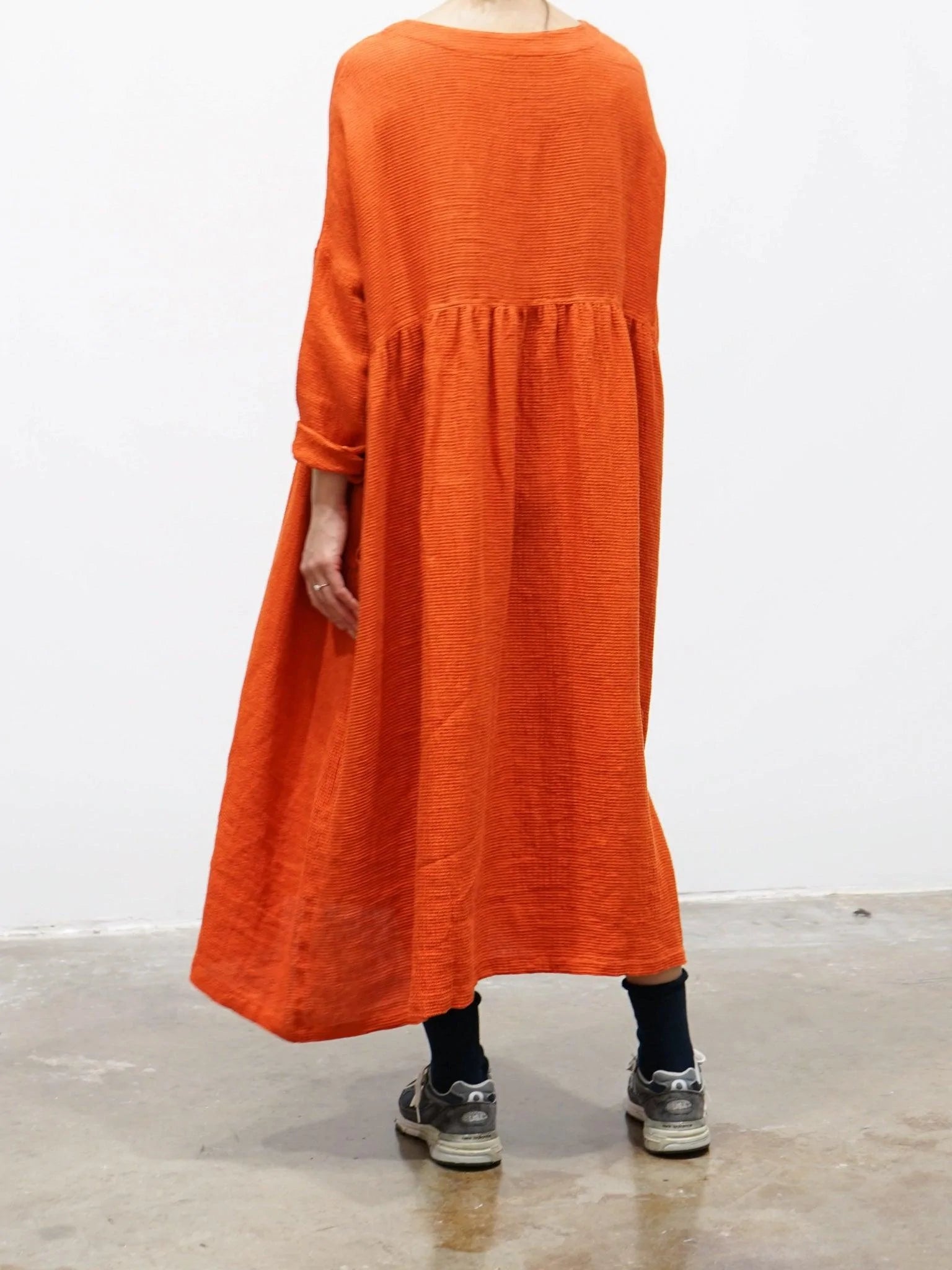 Namu Shop - Ichi Antiquites Linen Waffle Dress - Orange