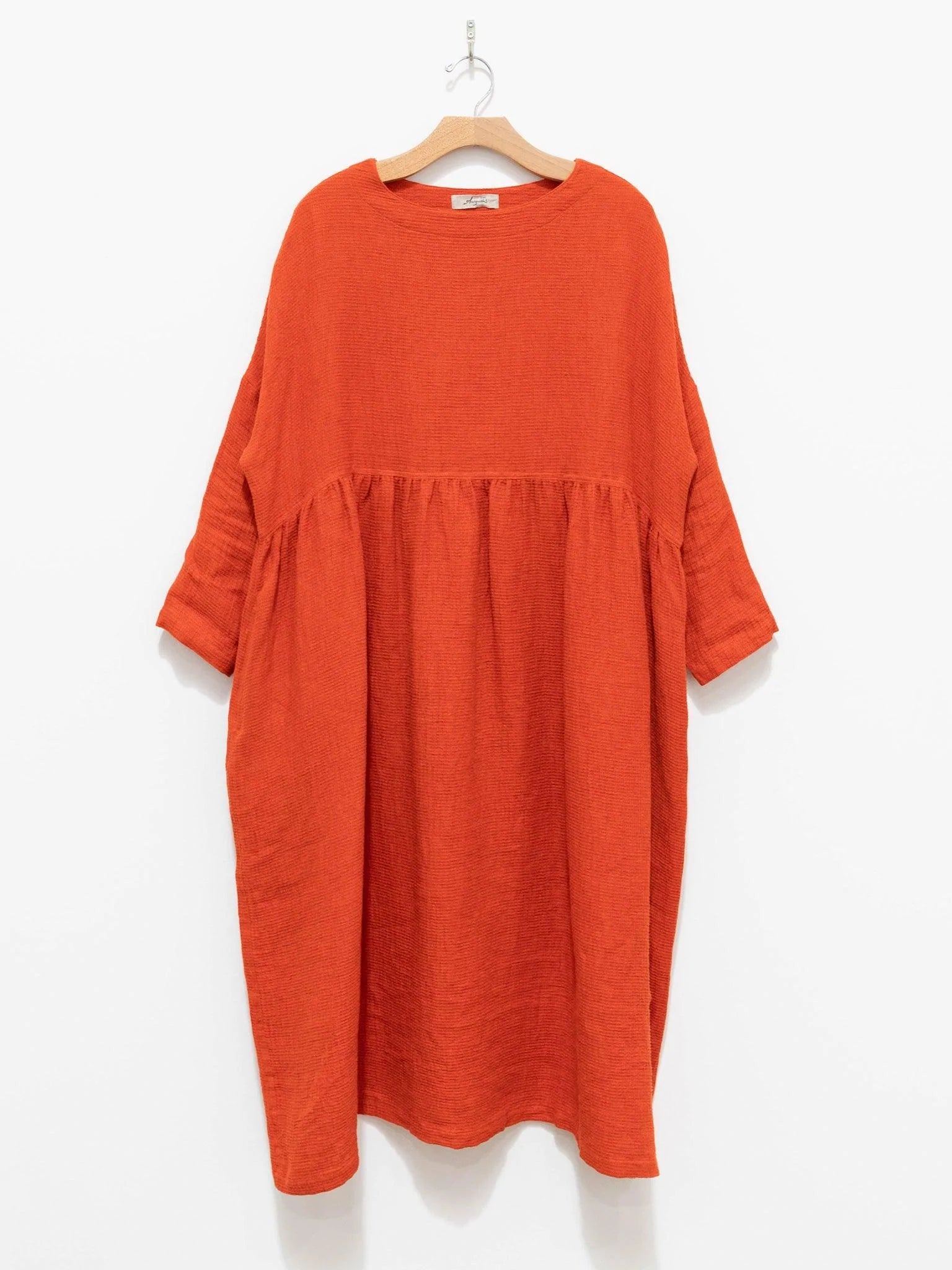 Namu Shop - Ichi Antiquites Linen Waffle Dress - Orange