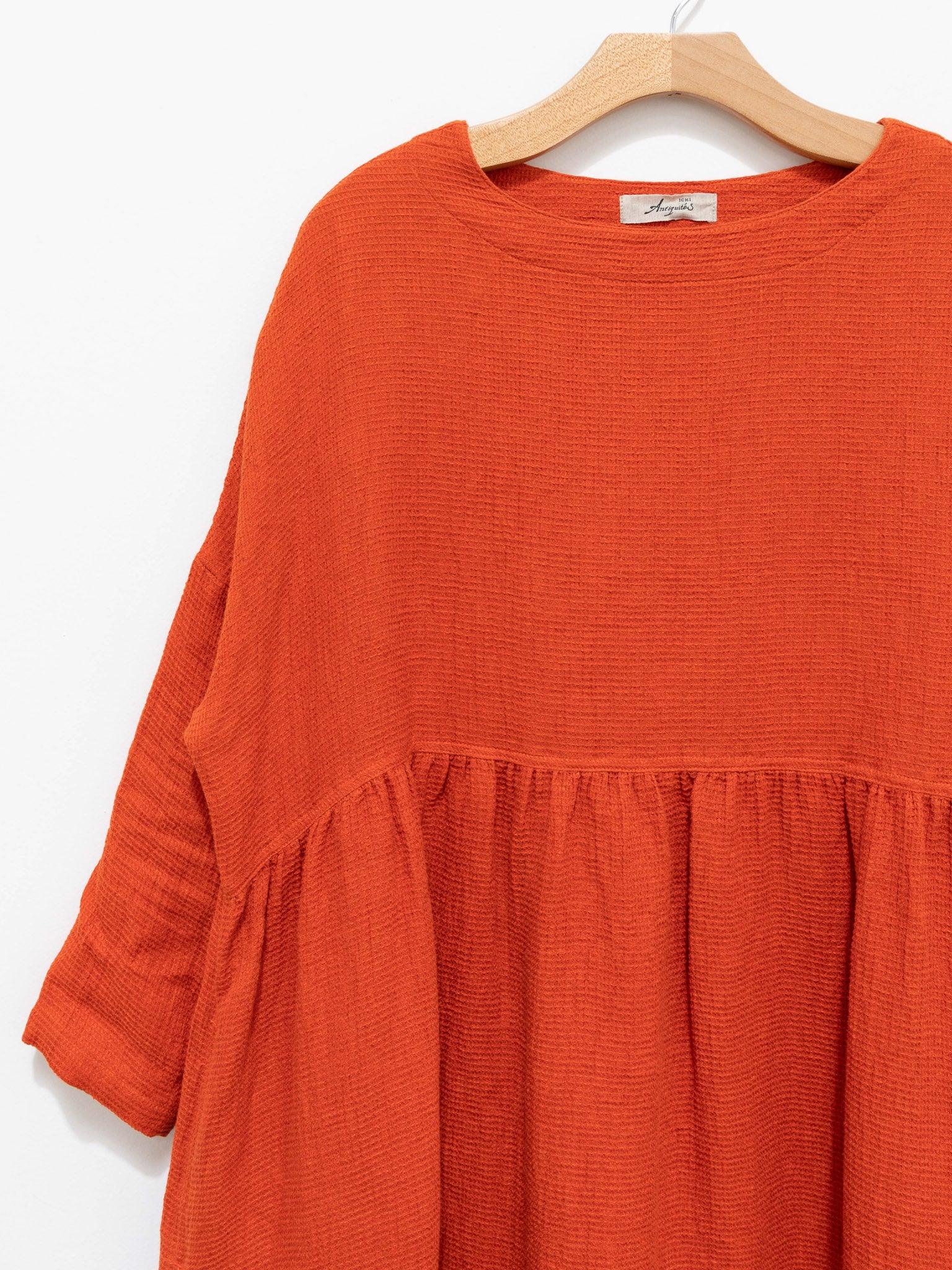 Namu Shop - Ichi Antiquites Linen Waffle Dress - Orange