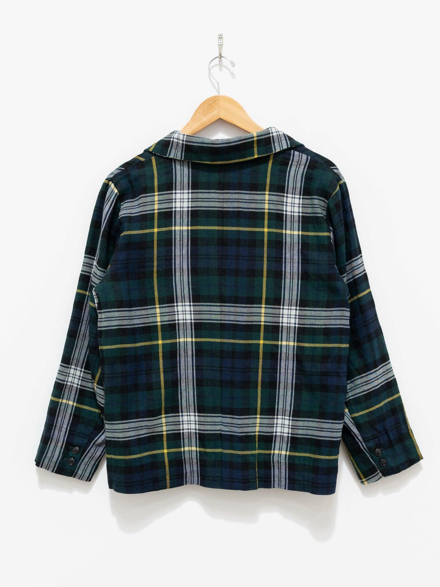 Namu Shop - Ichi Antiquites Linen Wool Tartan Jacket - Navy