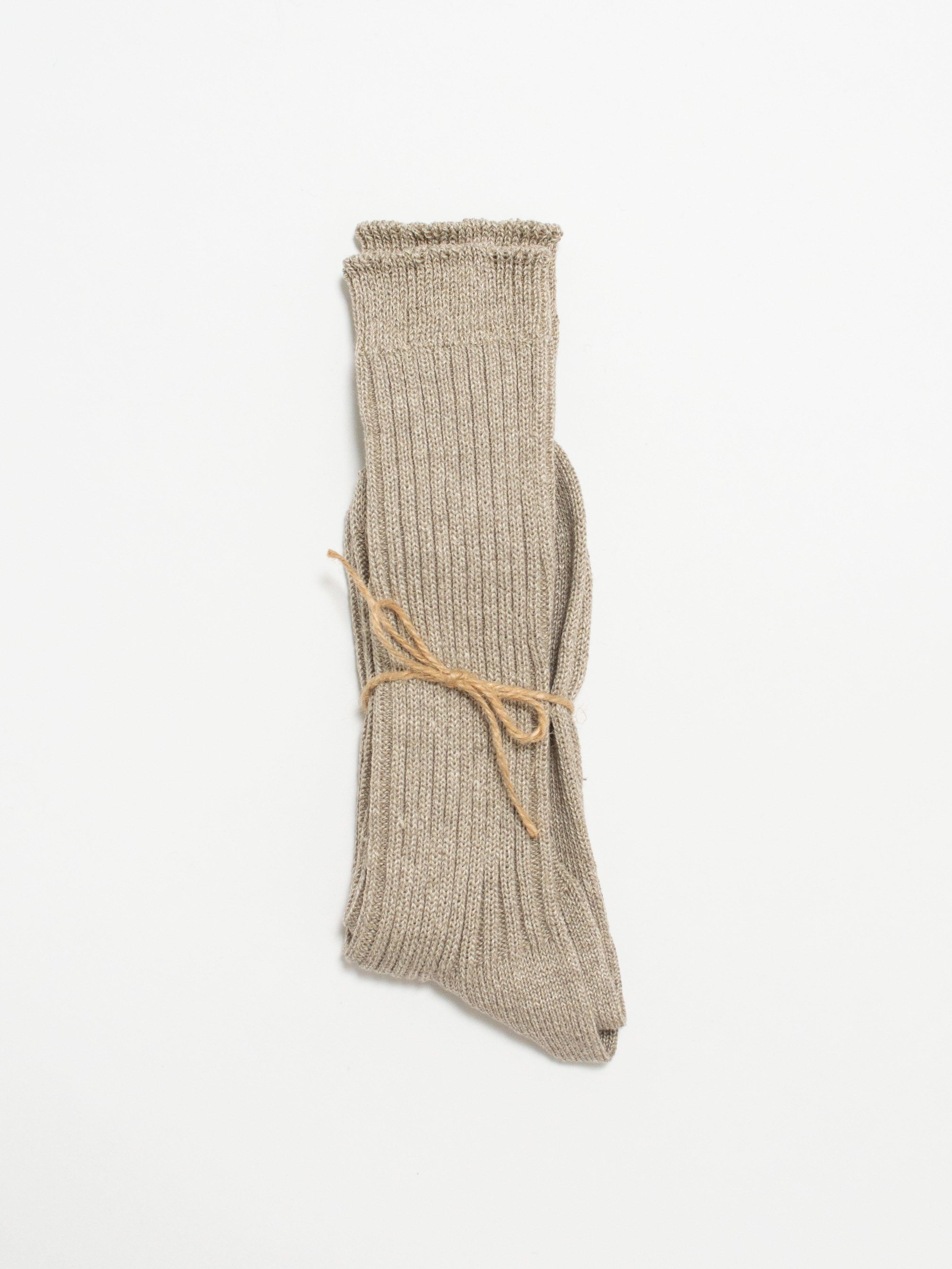 Namu Shop - Ichi Antiquites Mix Linen Socks - Natural, Gray, Black