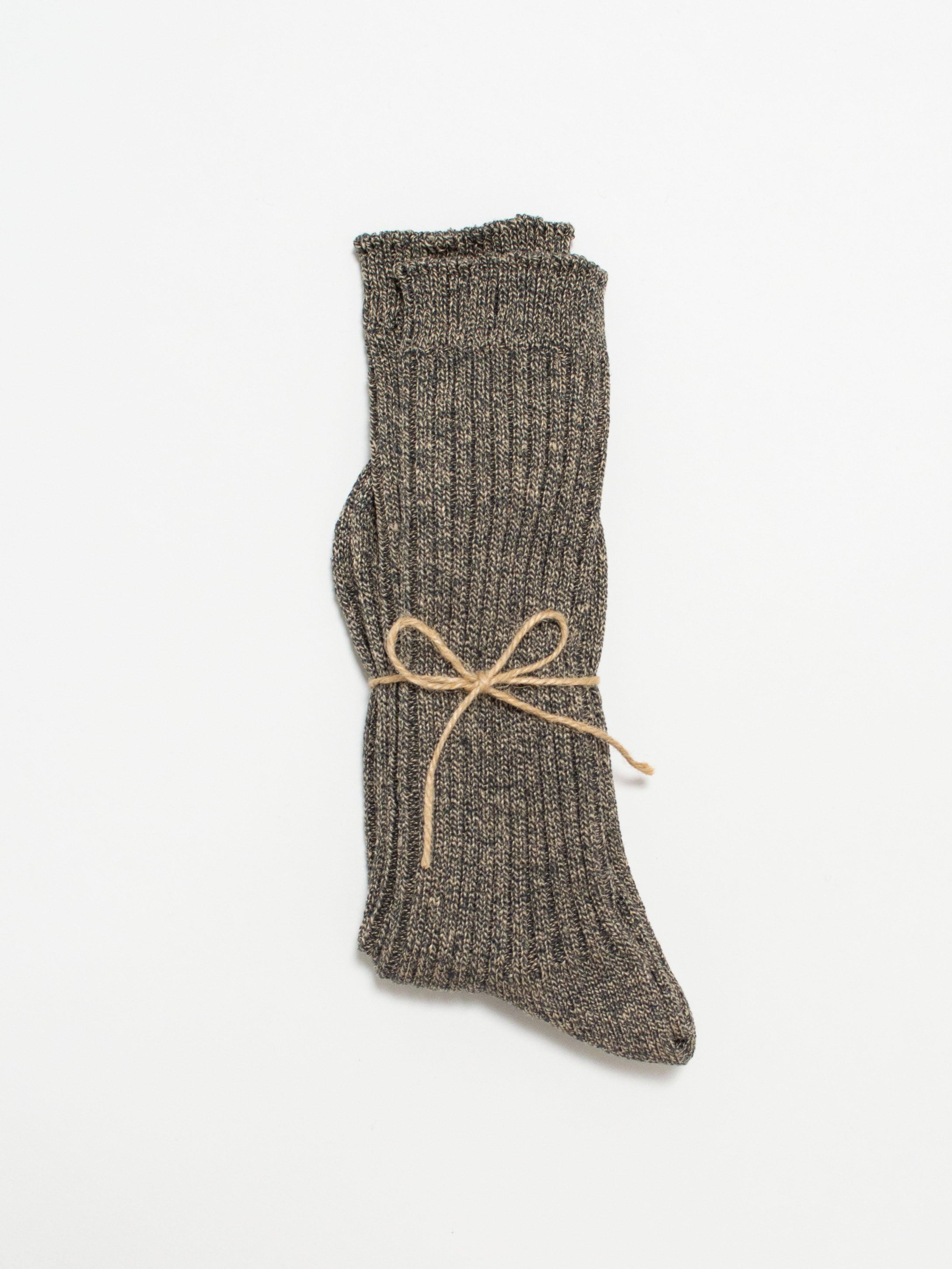 Namu Shop - Ichi Antiquites Mix Linen Socks - Natural, Gray, Black