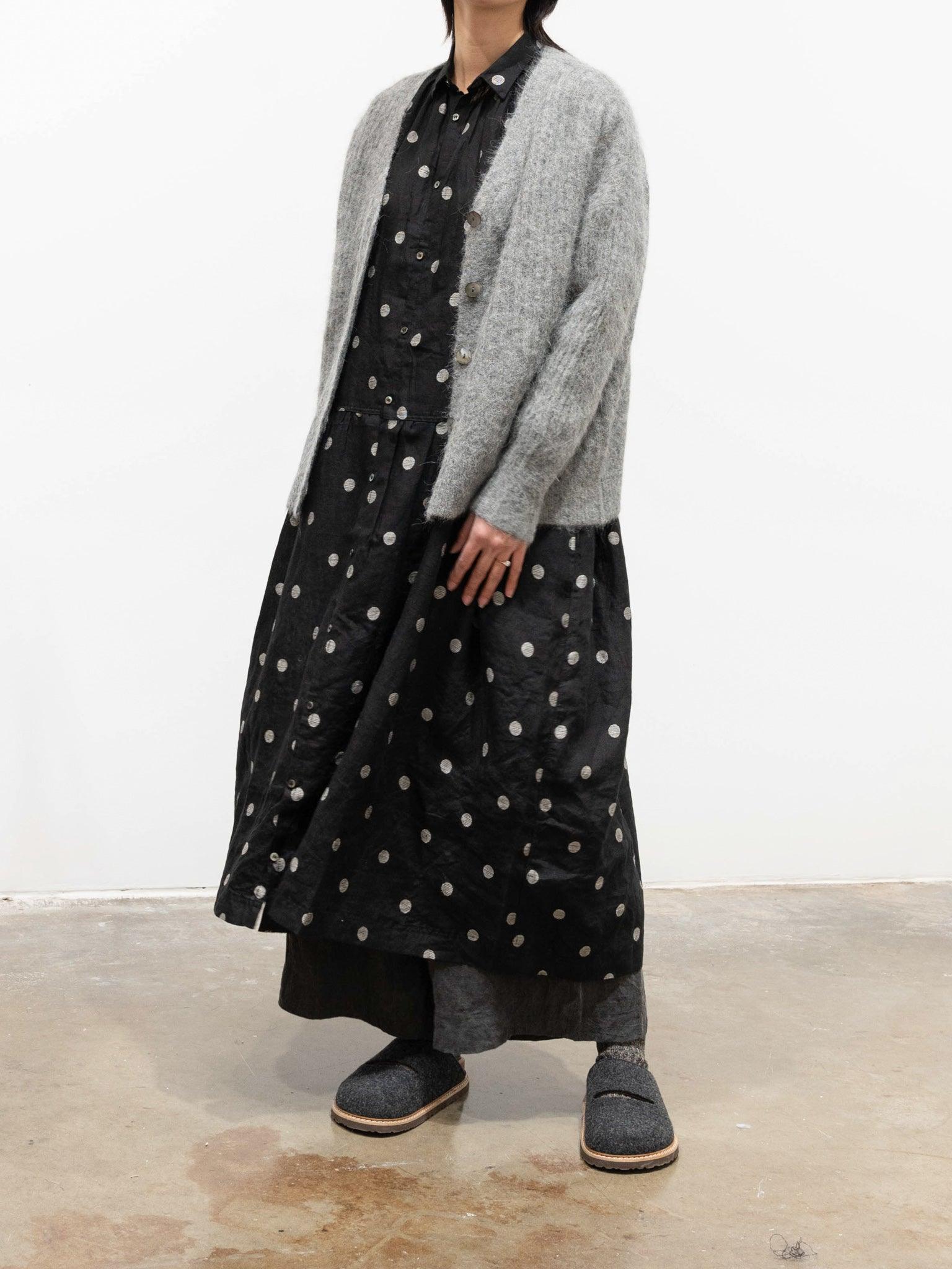 Namu Shop - Ichi Antiquites Organic Linen Dot Shirt Dress - Black