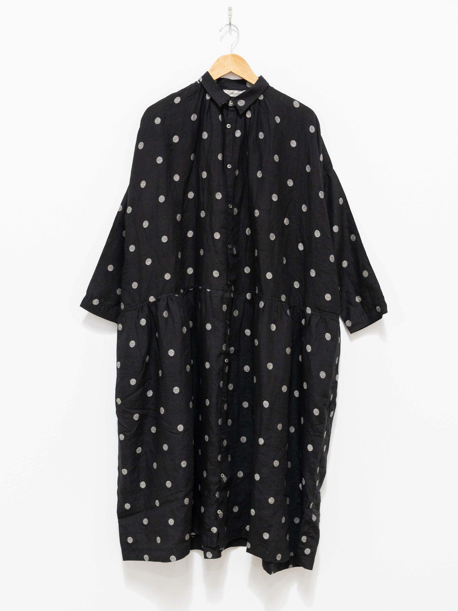 Namu Shop - Ichi Antiquites Organic Linen Dot Shirt Dress - Black