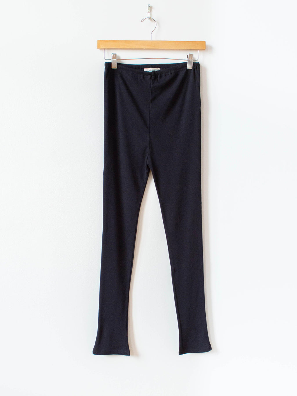 Namu Shop - Ichi Antiquites Rib Cotton Silk Leggings - Black