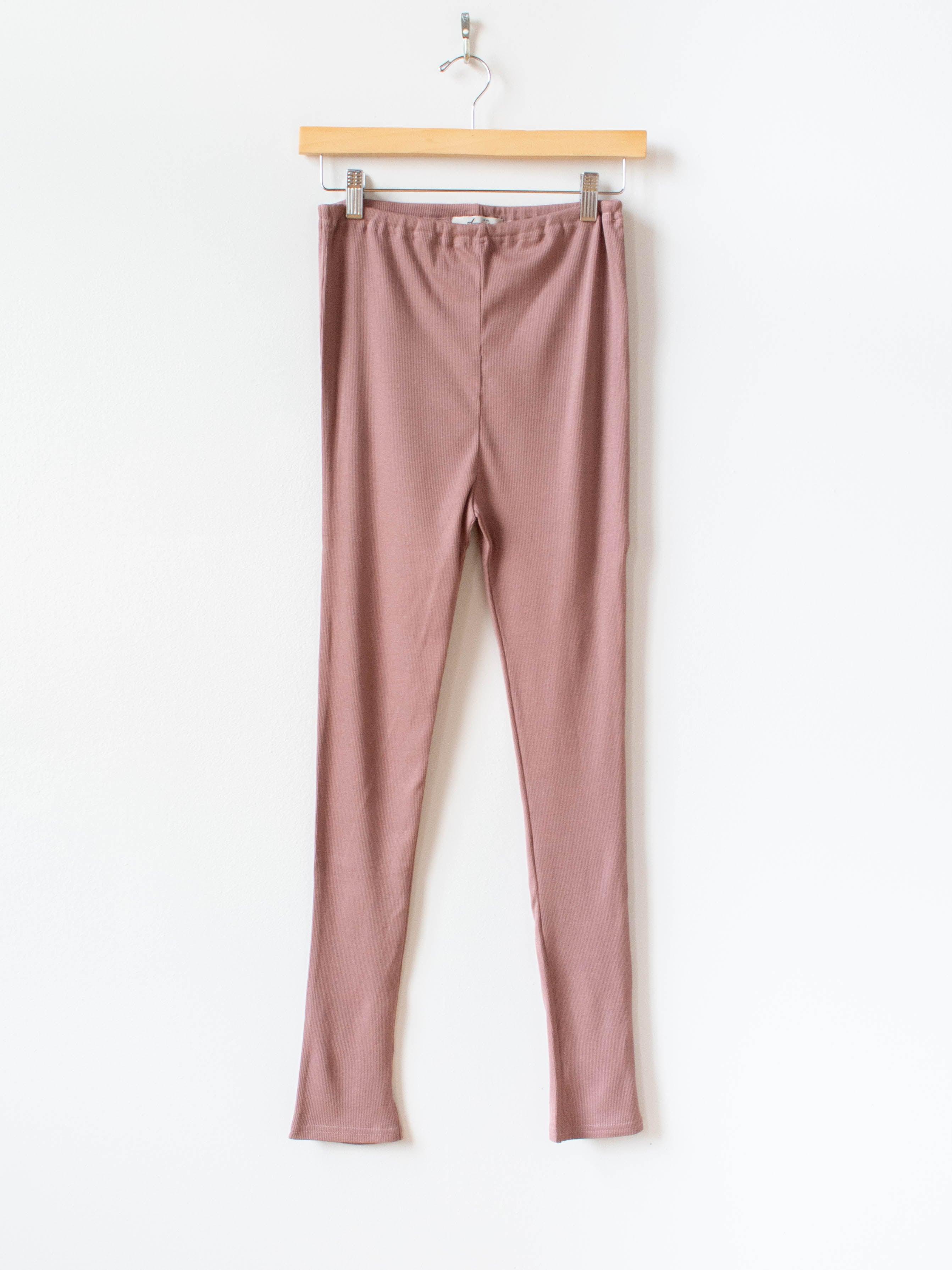 Namu Shop - Ichi Antiquites Rib Cotton Silk Leggings - Dusty Pink