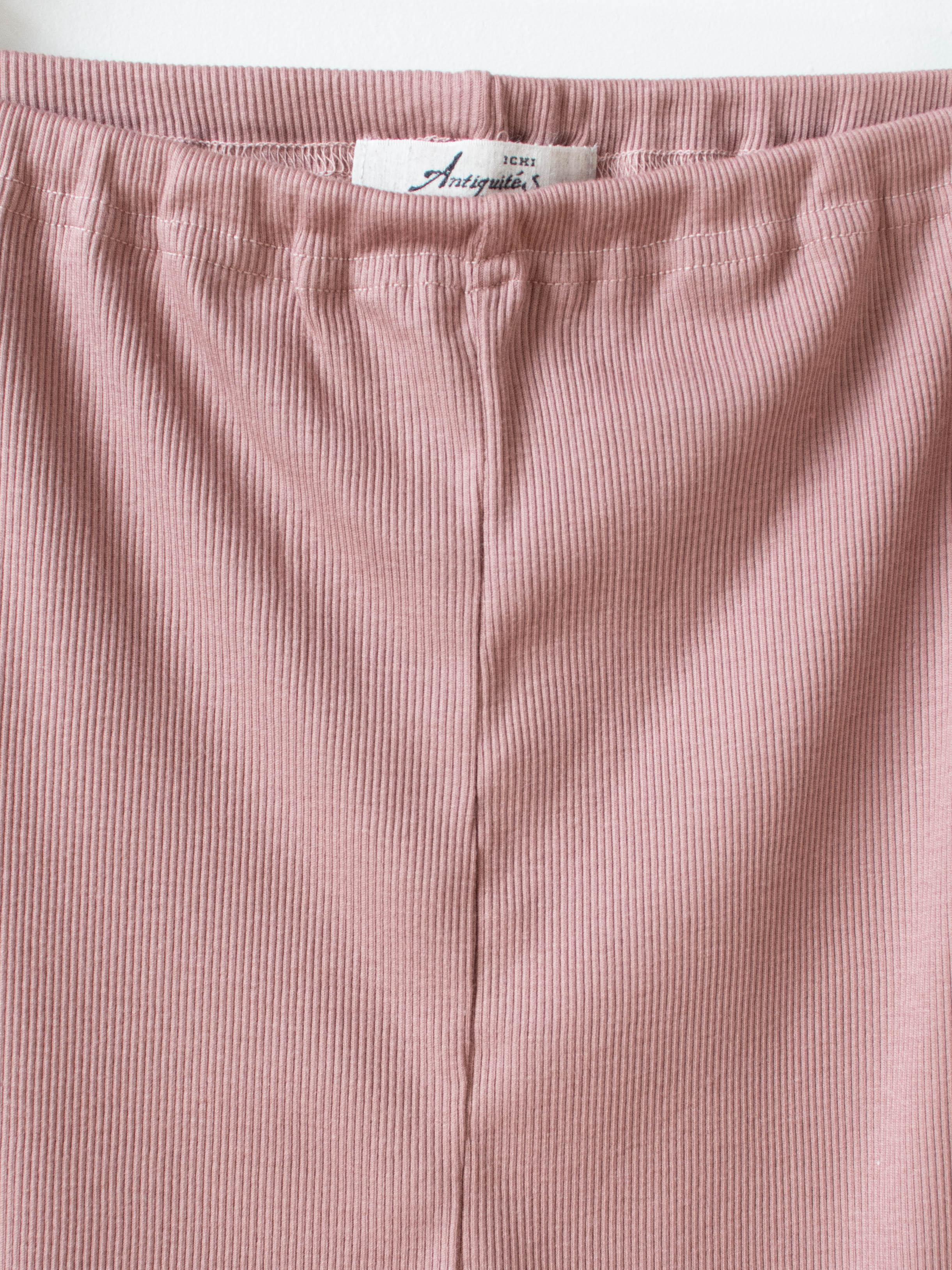 Namu Shop - Ichi Antiquites Rib Cotton Silk Leggings - Dusty Pink