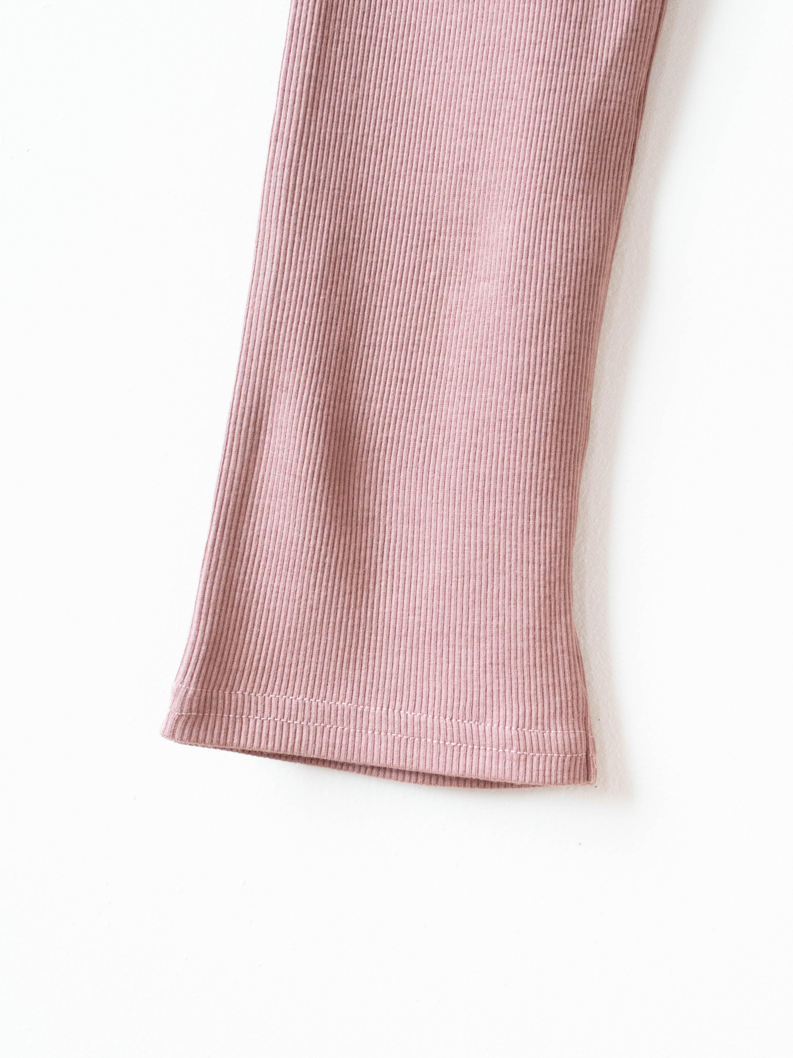 Namu Shop - Ichi Antiquites Rib Cotton Silk Leggings - Dusty Pink