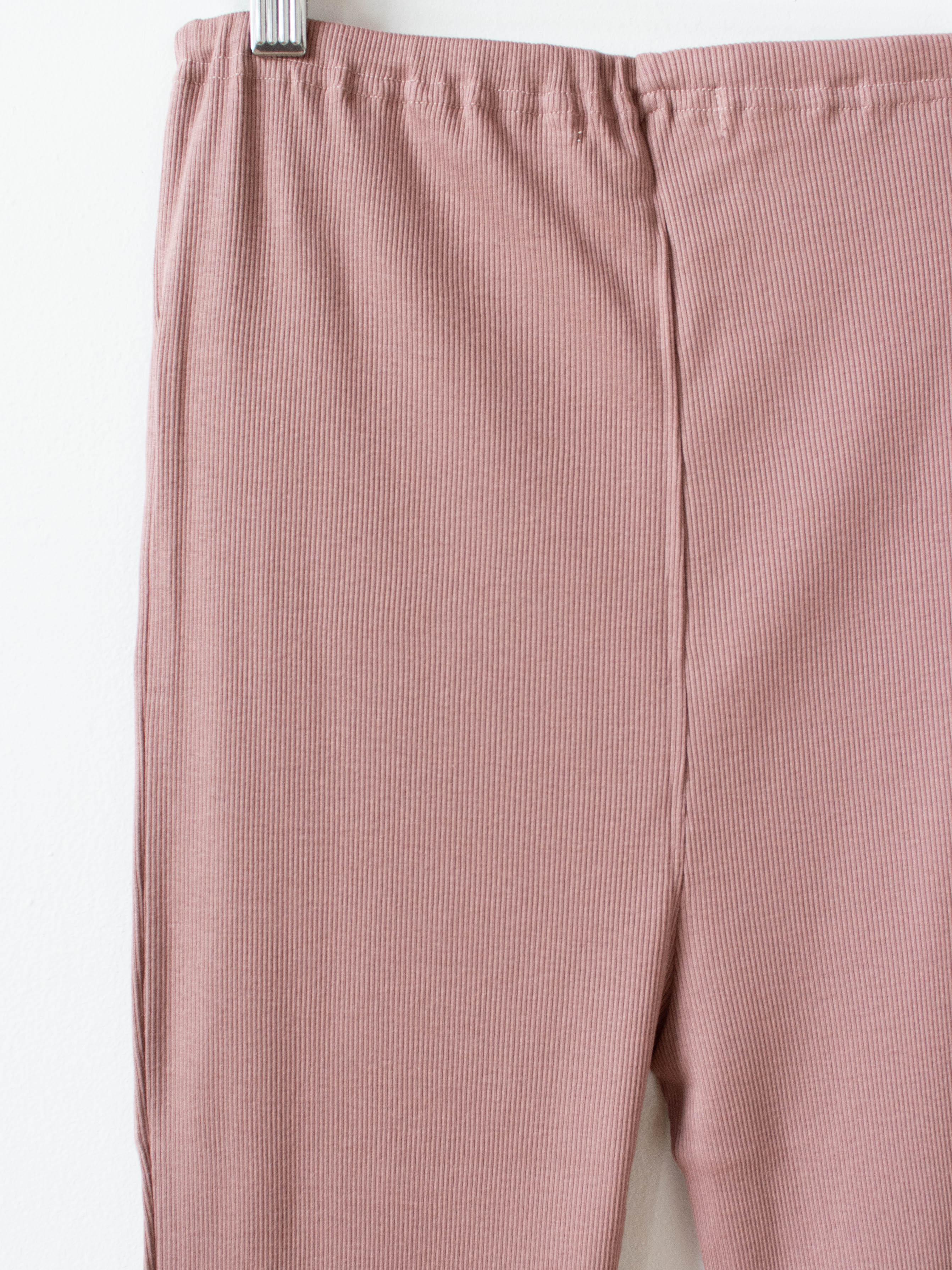 Namu Shop - Ichi Antiquites Rib Cotton Silk Leggings - Dusty Pink