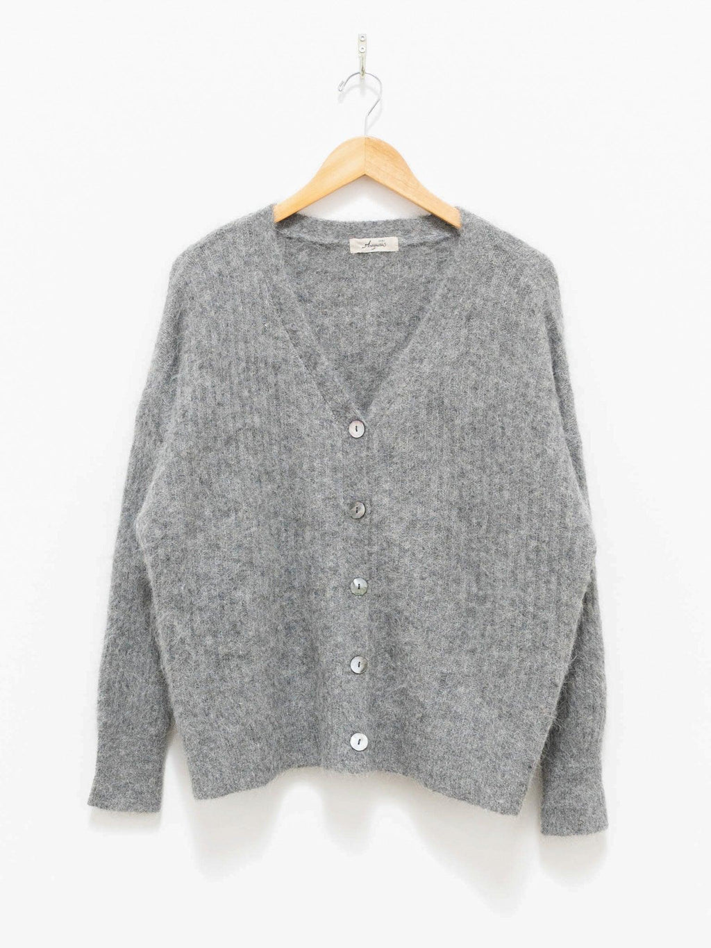 Namu Shop - Ichi Antiquites Rib Stitch Cardigan - Gray