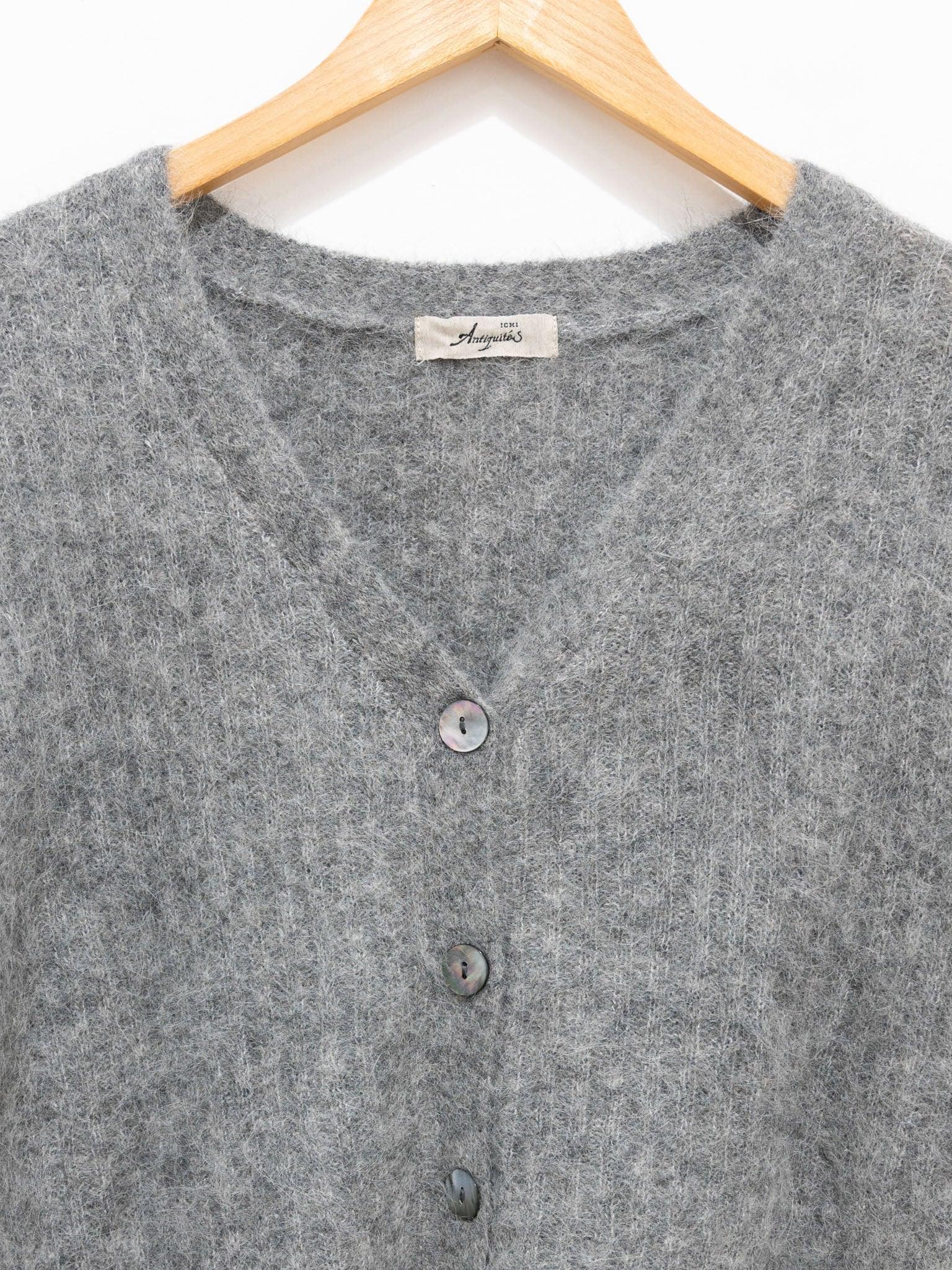 Namu Shop - Ichi Antiquites Rib Stitch Cardigan - Gray