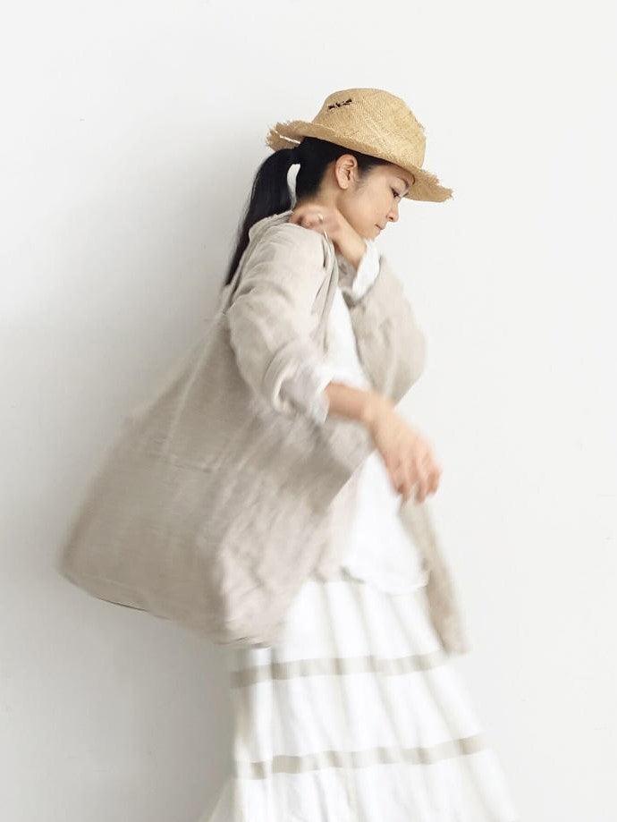 Namu Shop - Ichi Antiquites Selvedge Linen Big Bag - Natural
