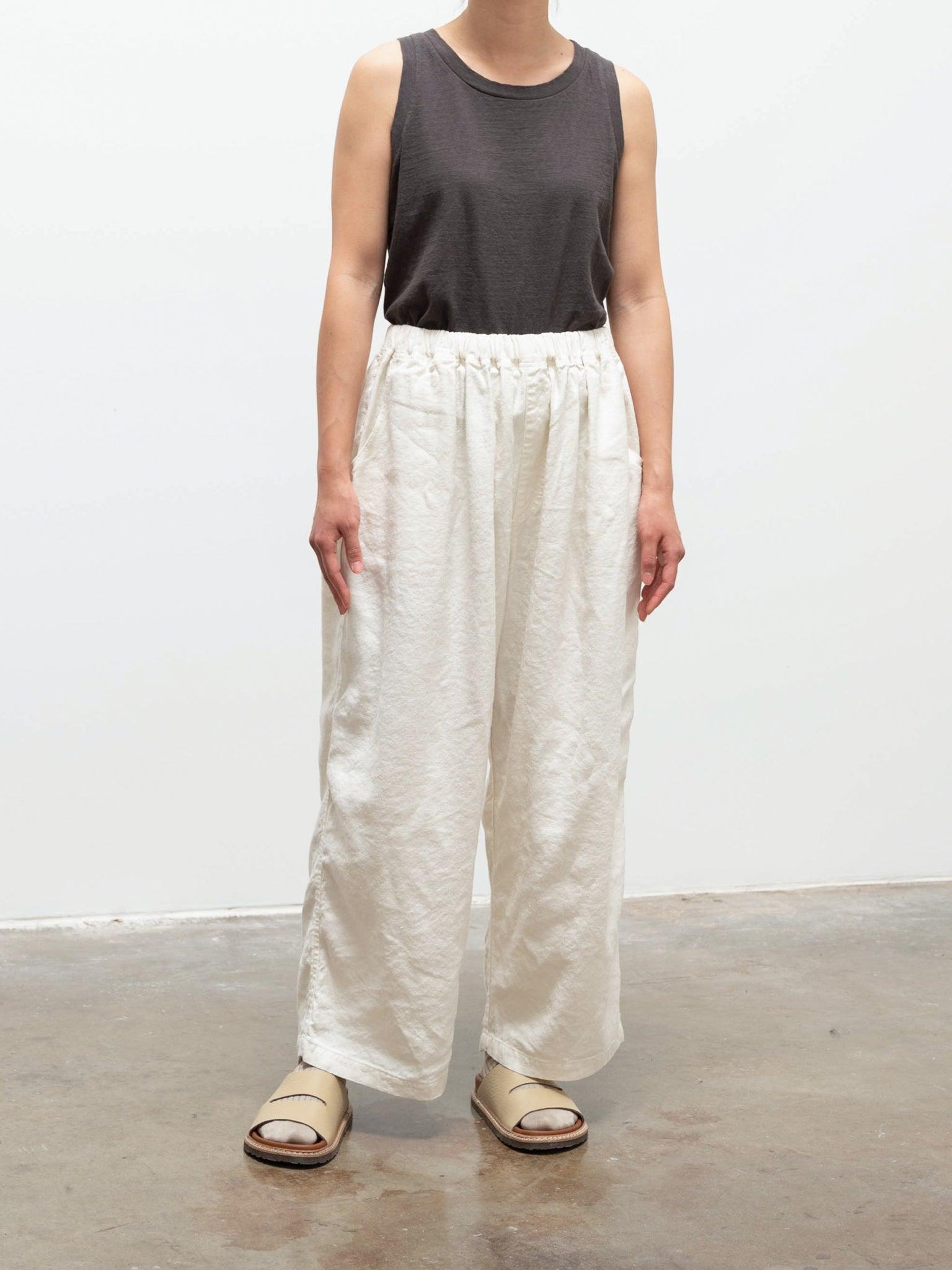 Namu Shop - Ichi Antiquites Silk / Linen Twill Pants - White