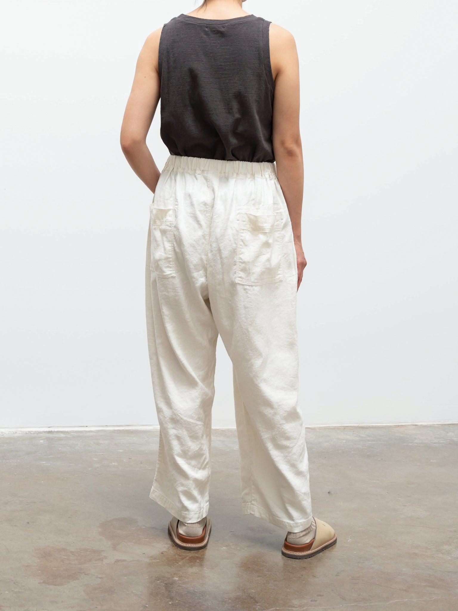 Namu Shop - Ichi Antiquites Silk / Linen Twill Pants - White