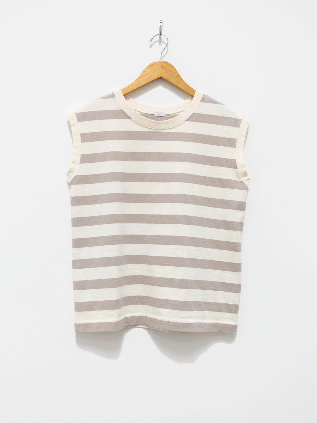 Namu Shop - Ichi Antiquites Sleeveless Border Tee - Natural x Beige