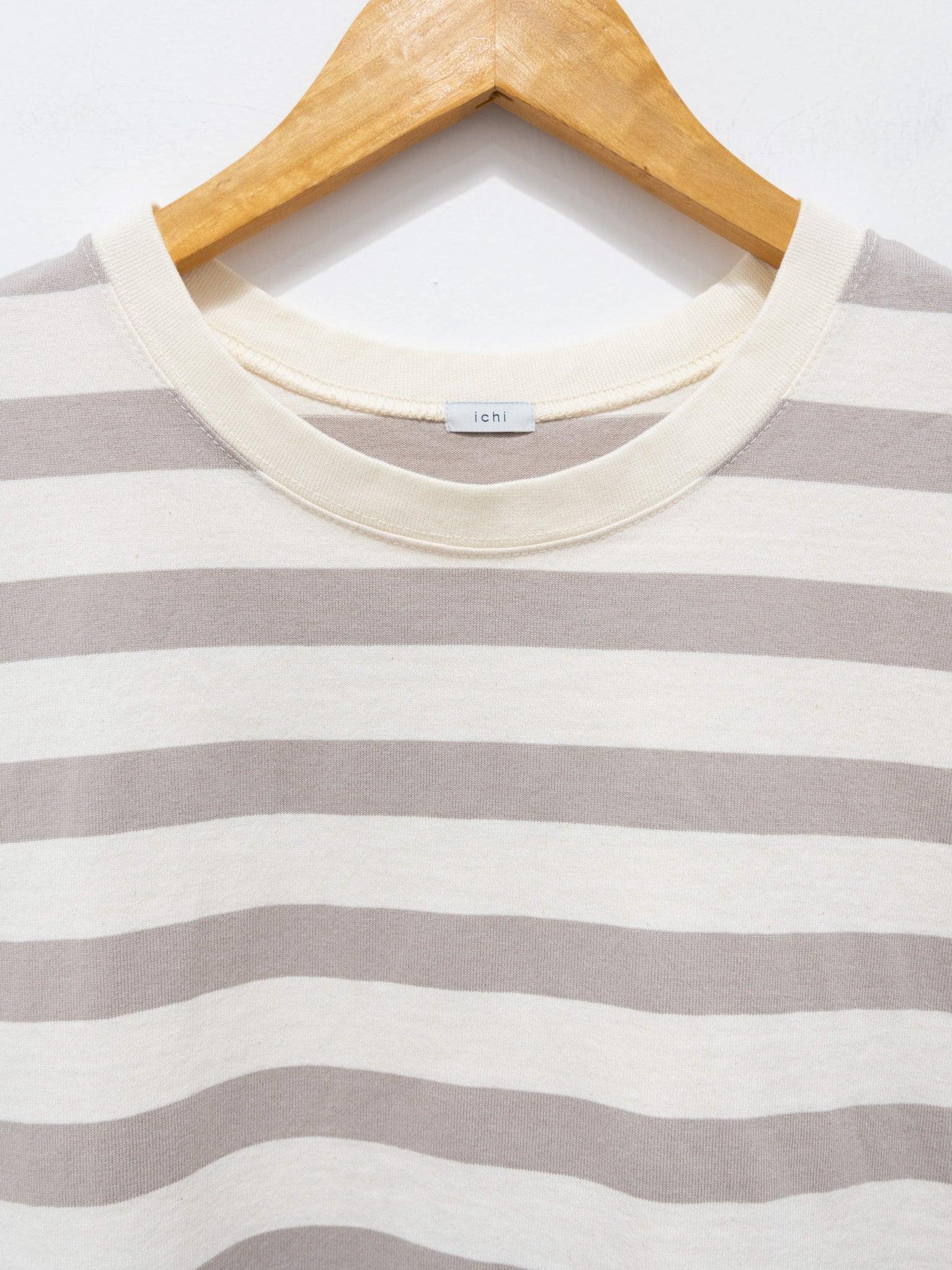Namu Shop - Ichi Antiquites Sleeveless Border Tee - Natural x Beige