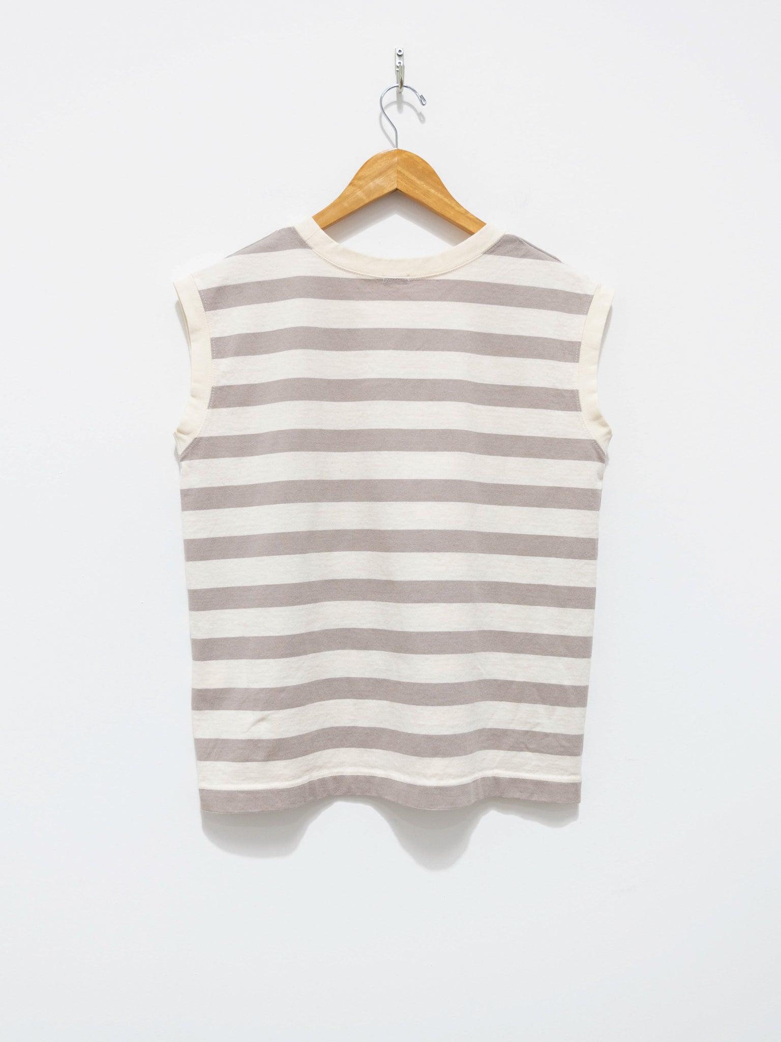 Namu Shop - Ichi Antiquites Sleeveless Border Tee - Natural x Beige