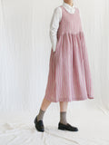 Namu Shop - Ichi Antiquites Sleeveless Linen Dress - Pink Stripe