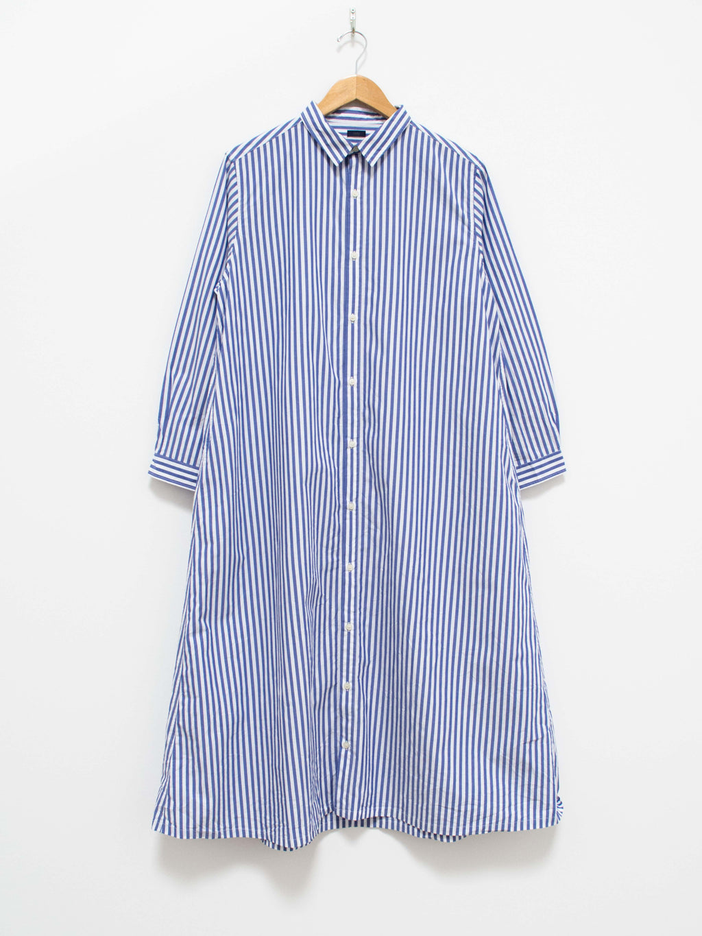 Namu Shop - Ichi Antiquites Typewriter BD Shirt Dress - Blue Stripes