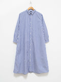 Namu Shop - Ichi Antiquites Typewriter BD Shirt Dress - Blue Stripes