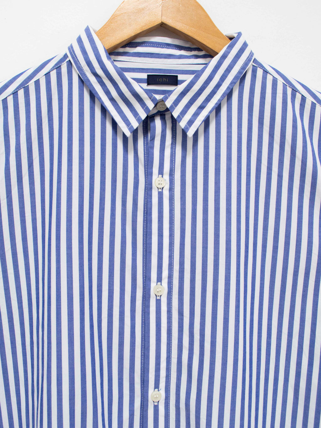 Namu Shop - Ichi Antiquites Typewriter BD Shirt Dress - Blue Stripes