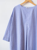 Namu Shop - Ichi Antiquites Typewriter Stripe Dress - White x Blue