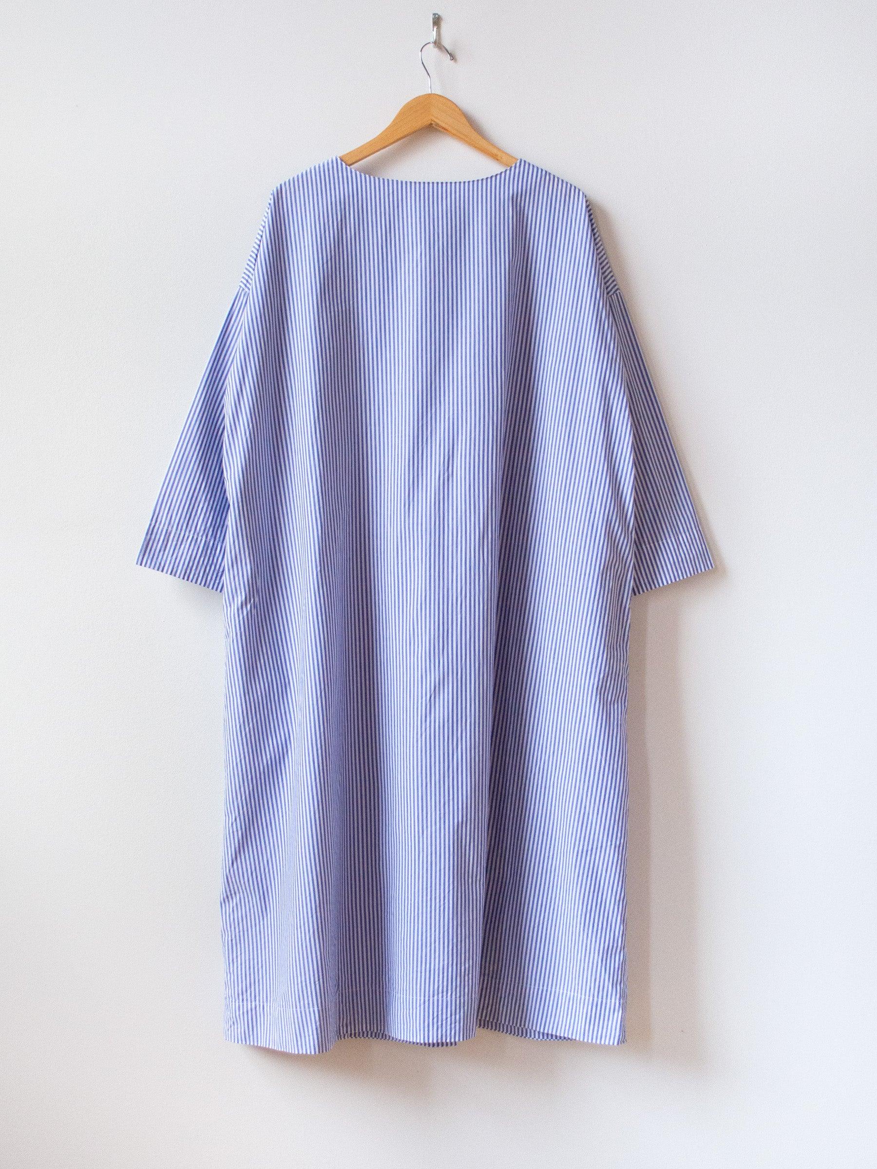 Namu Shop - Ichi Antiquites Typewriter Stripe Dress - White x Blue