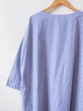 Namu Shop - Ichi Antiquites Typewriter Stripe Dress - White x Blue