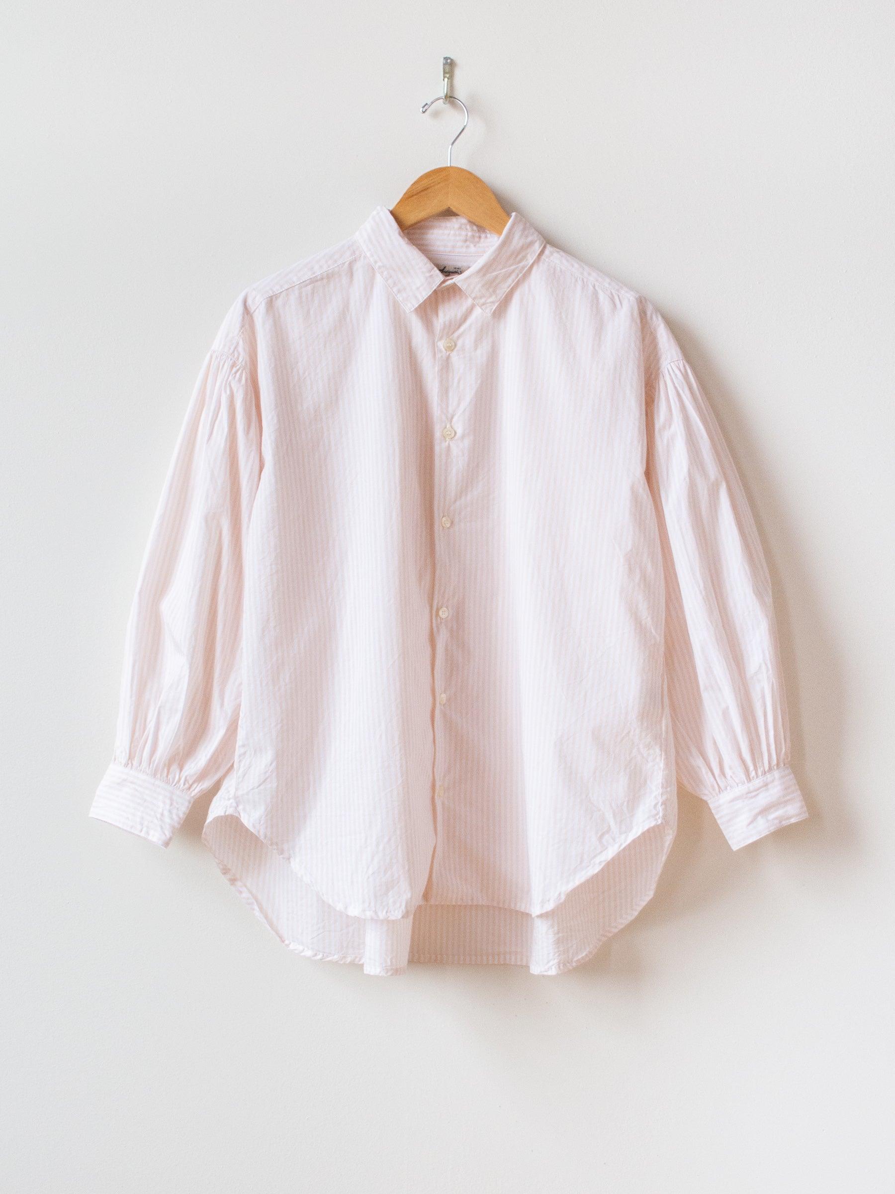Namu Shop - Ichi Antiquites Typewriter Stripe Shirt - White x Pink