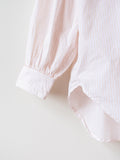 Namu Shop - Ichi Antiquites Typewriter Stripe Shirt - White x Pink