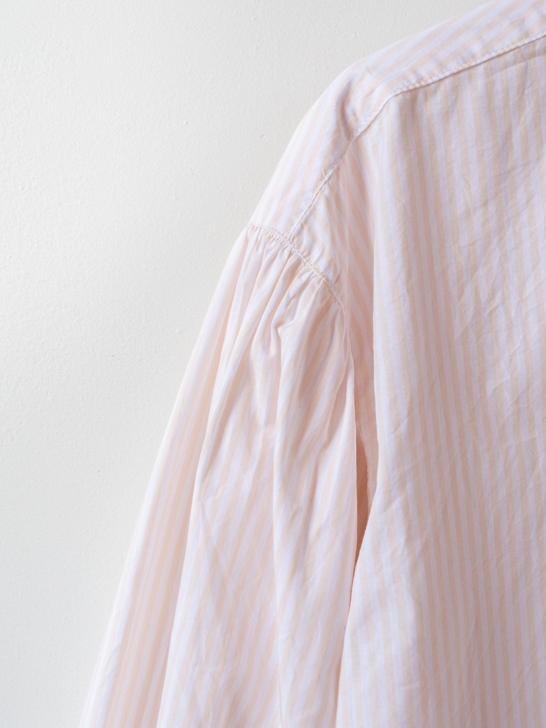 Namu Shop - Ichi Antiquites Typewriter Stripe Shirt - White x Pink