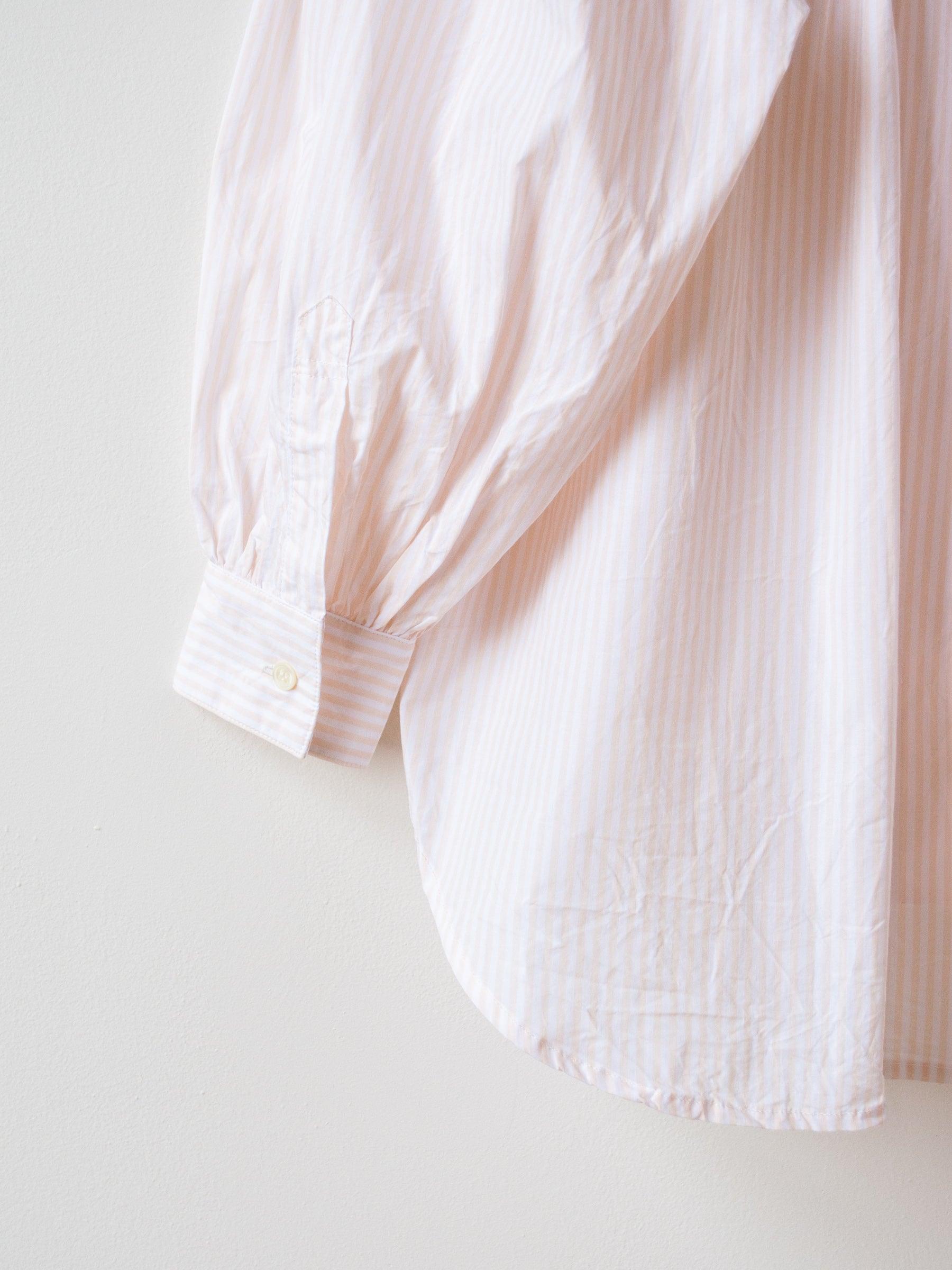 Namu Shop - Ichi Antiquites Typewriter Stripe Shirt - White x Pink