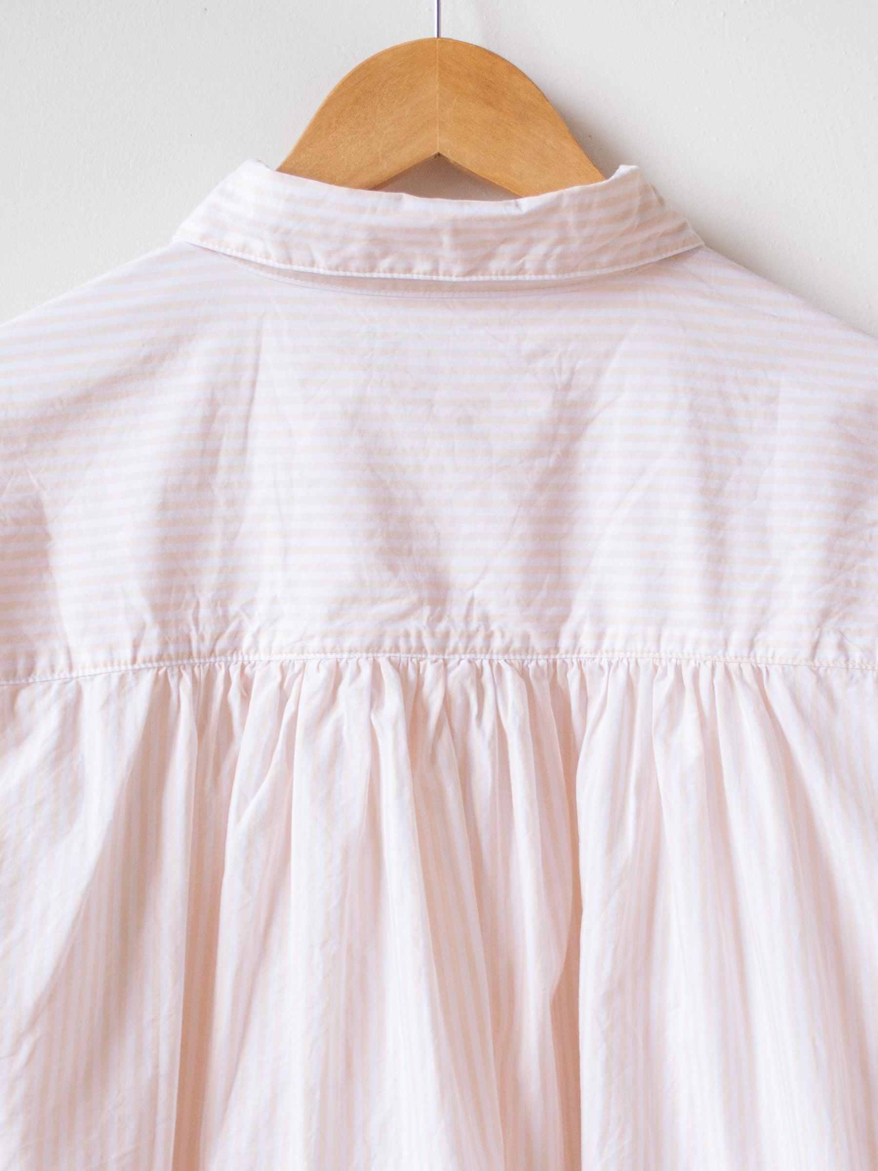 Namu Shop - Ichi Antiquites Typewriter Stripe Shirt - White x Pink