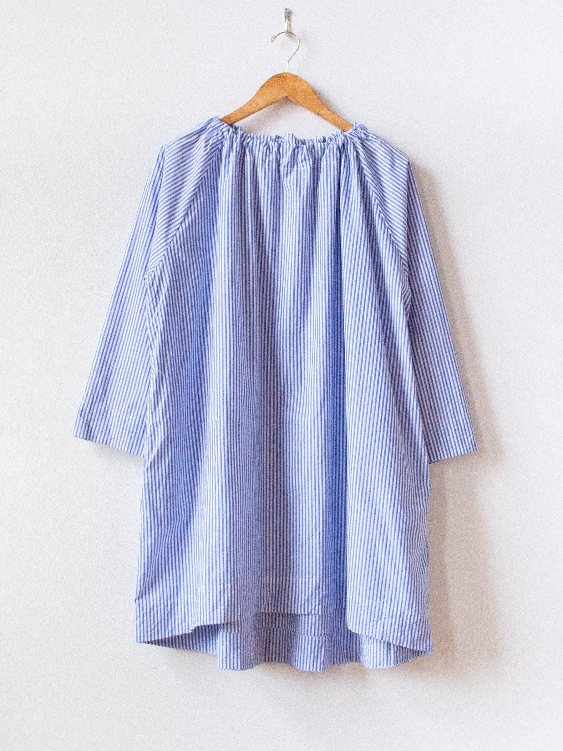 Namu Shop - Ichi Antiquites Typewriter Stripe Tunic - White x Blue