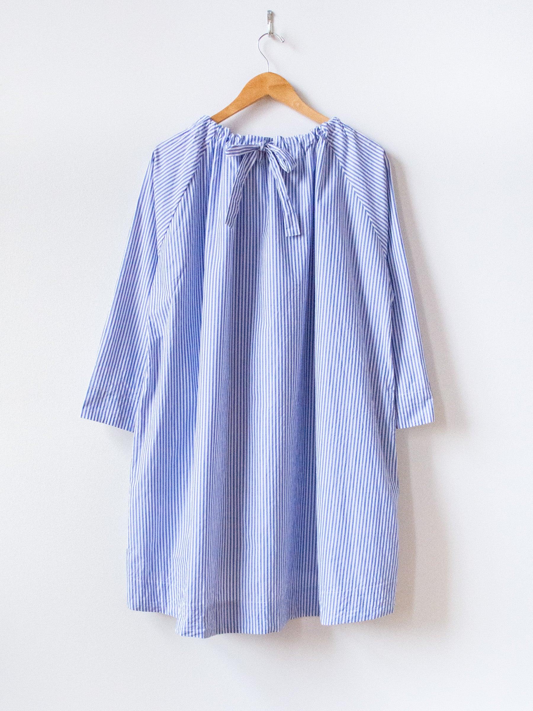 Namu Shop - Ichi Antiquites Typewriter Stripe Tunic - White x Blue