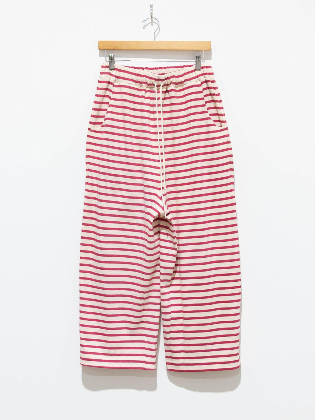 Namu Shop - Ichi Antiquites Vintage Border Relaxed Pants - Pink