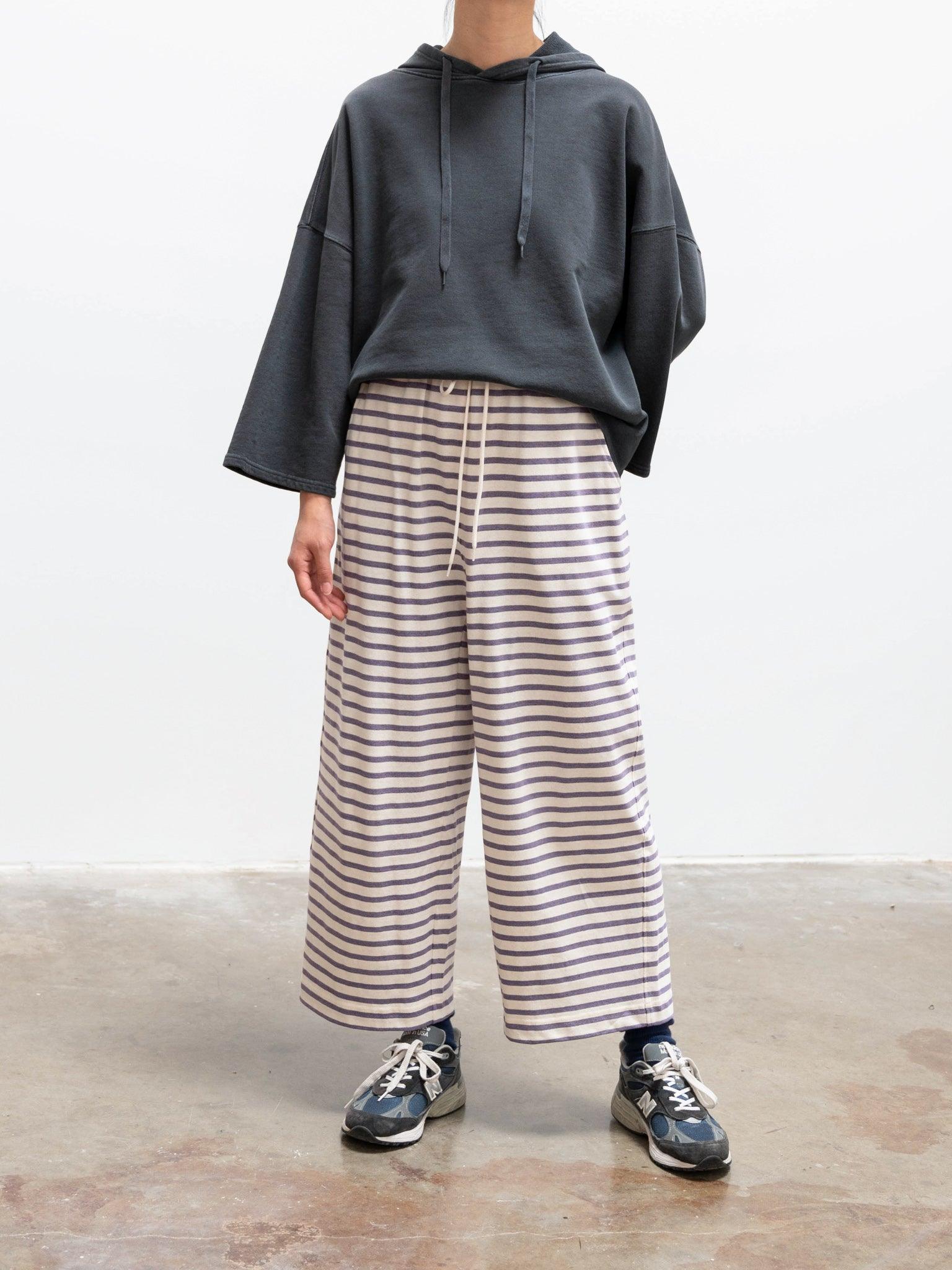 Namu Shop - Ichi Antiquites Vintage Border Relaxed Pants - Purple