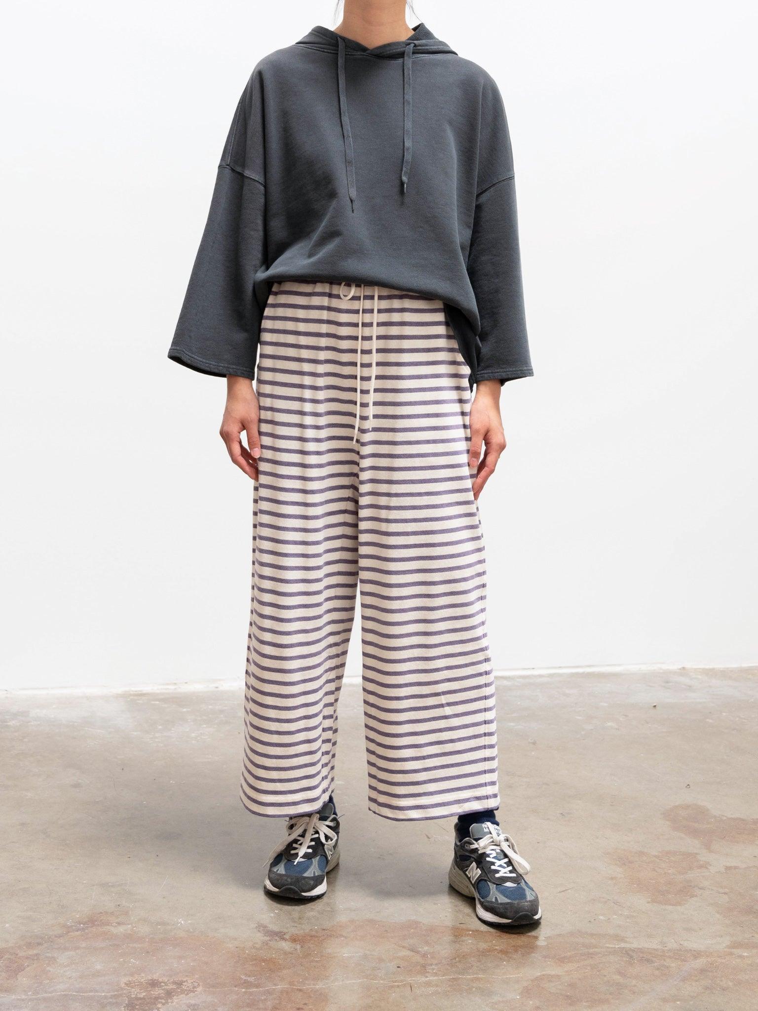 Namu Shop - Ichi Antiquites Vintage Border Relaxed Pants - Purple