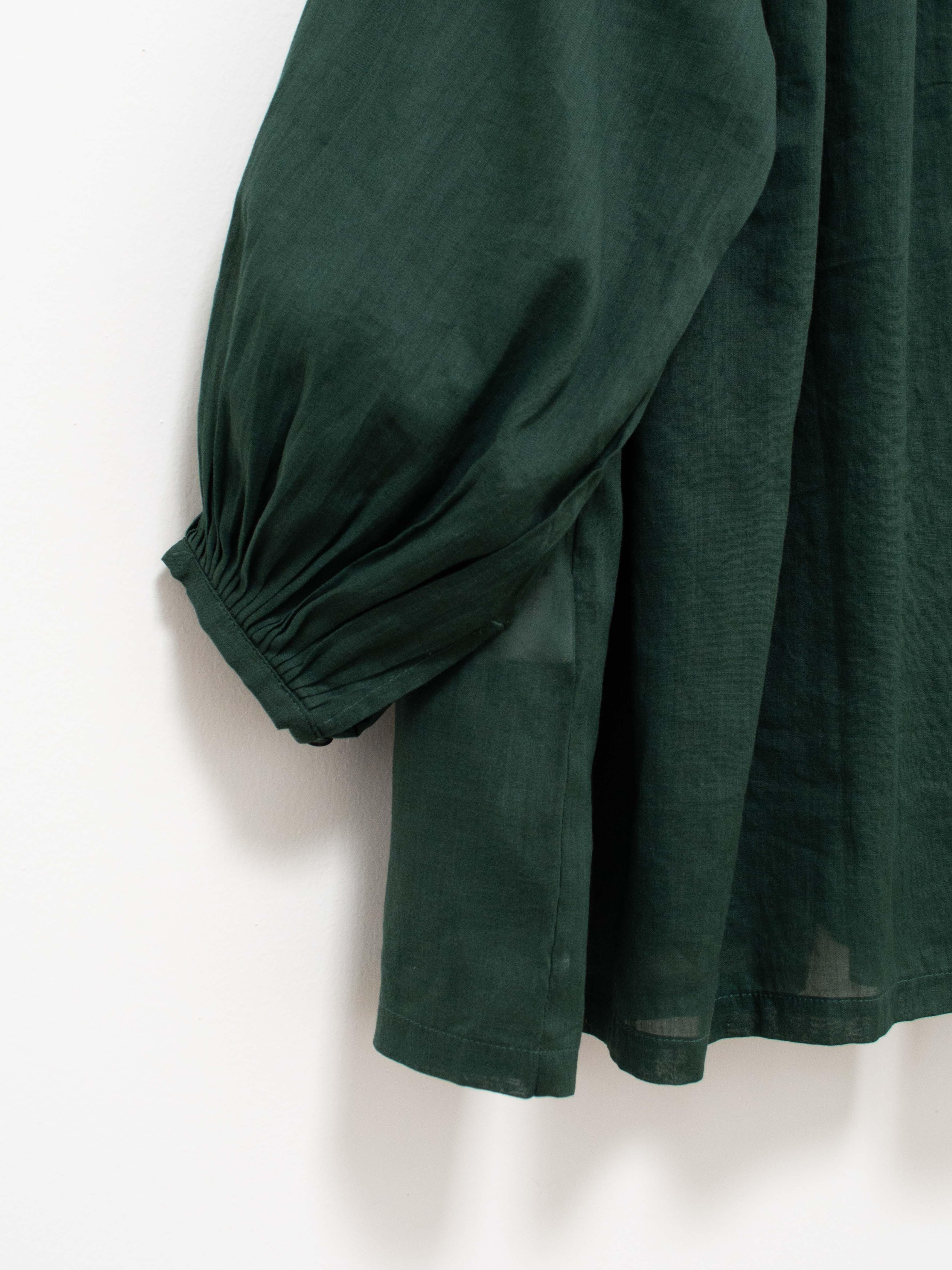Namu Shop - Ichi Antiquites Volume Tuck Gather Blouse - Green