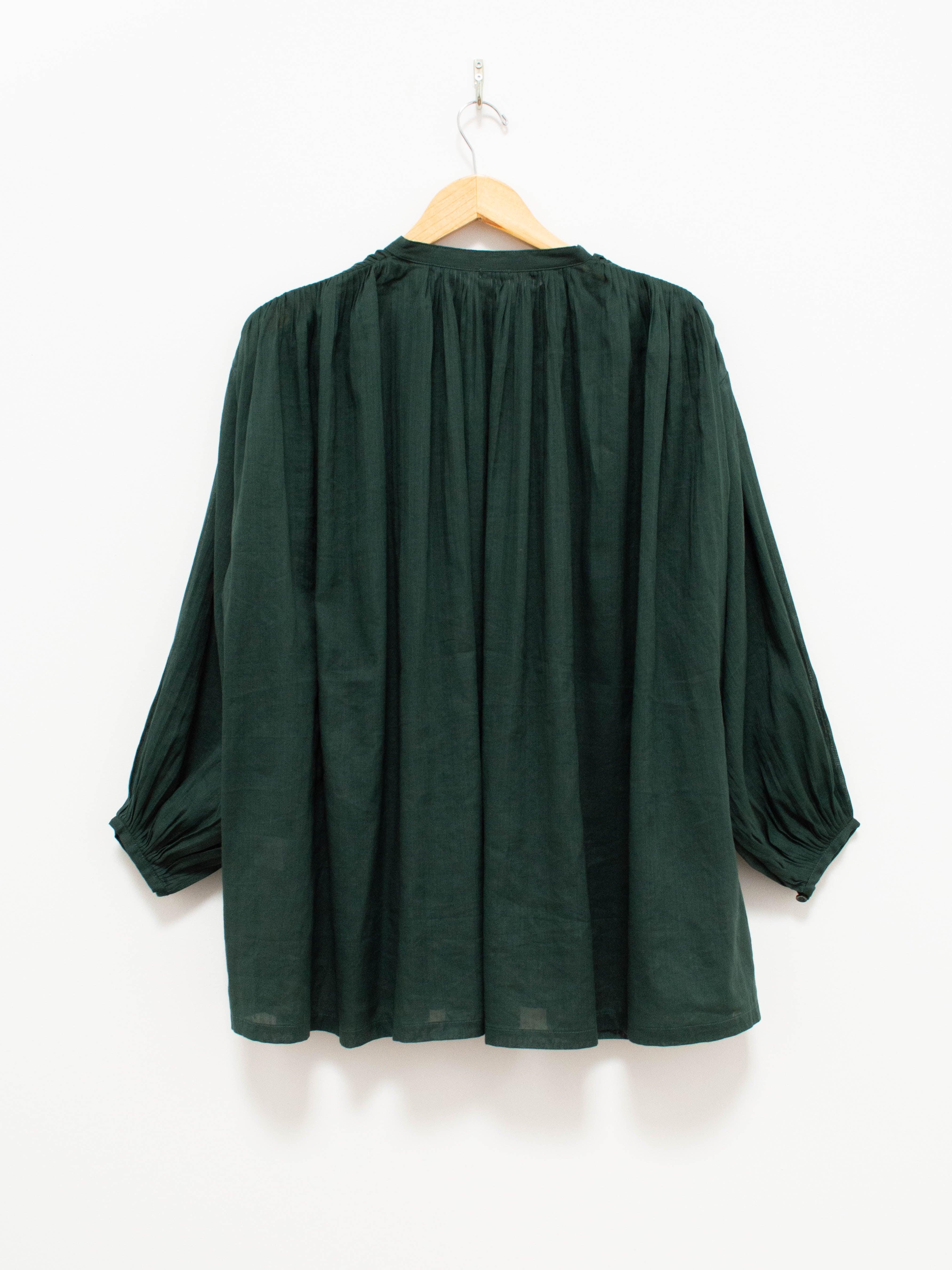 Namu Shop - Ichi Antiquites Volume Tuck Gather Blouse - Green