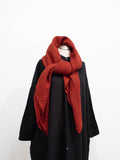 Namu Shop - Ichi Antiquites Wool Linen Gingham Stole - Red x Black