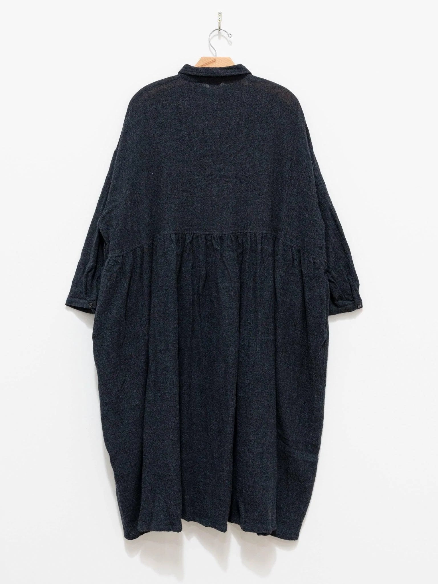 Wool Shirt Dress - Charcoal Wool Shirt Dress - Charcoal
