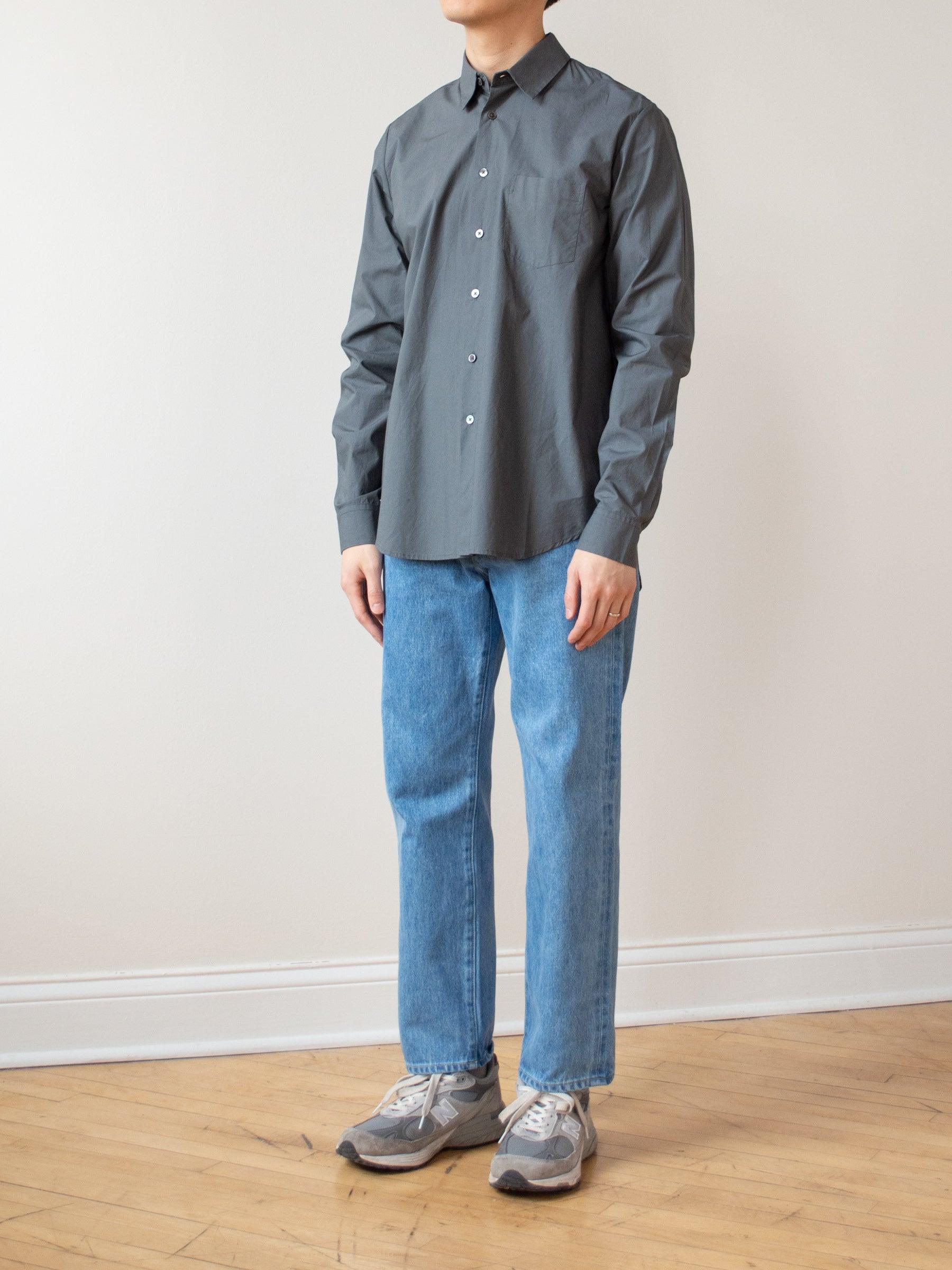 Namu Shop - Jan Machenhauer Chris Shirt - Green Slate Cotton Poplin