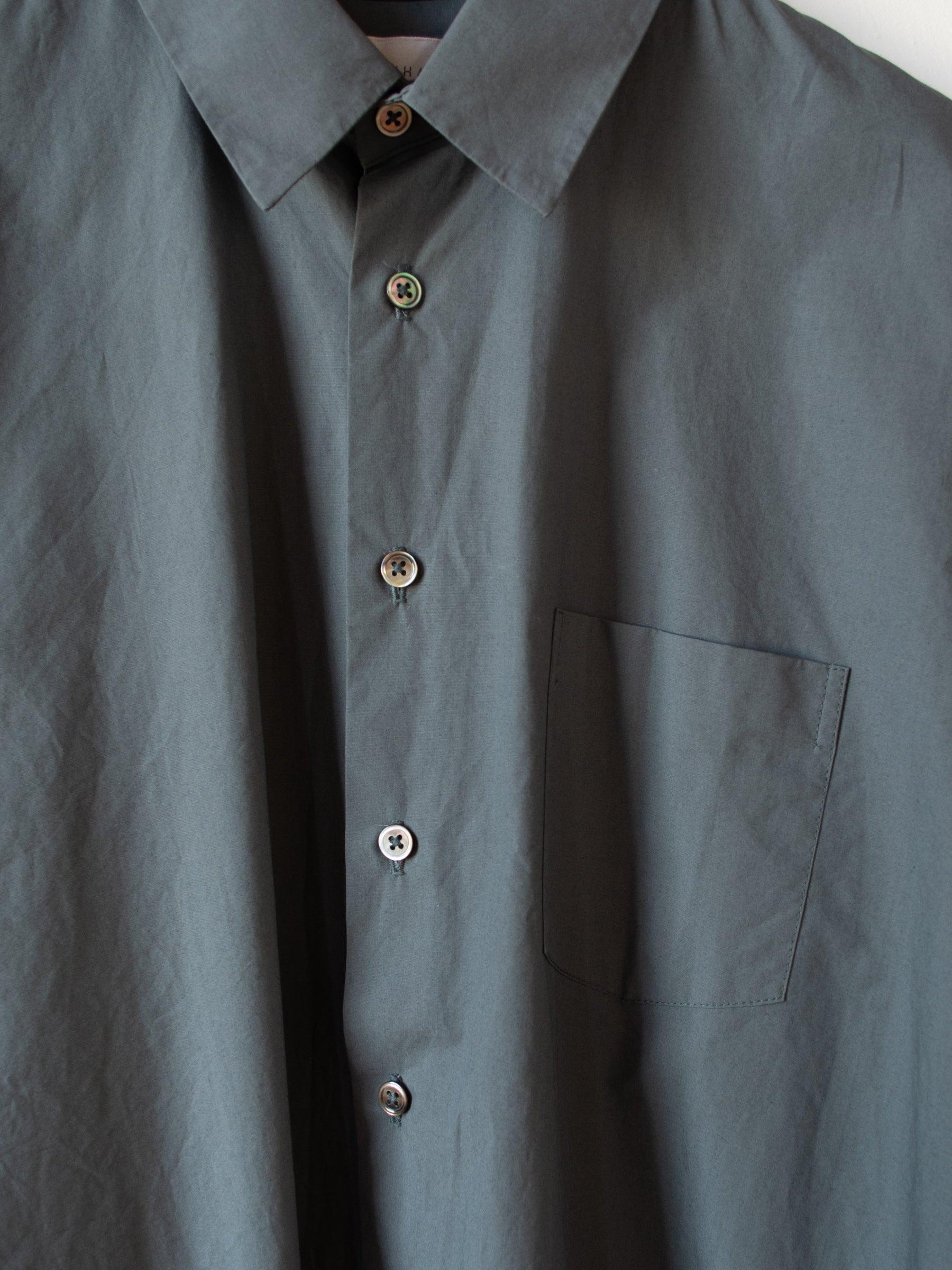 Namu Shop - Jan Machenhauer Chris Shirt - Green Slate Cotton Poplin