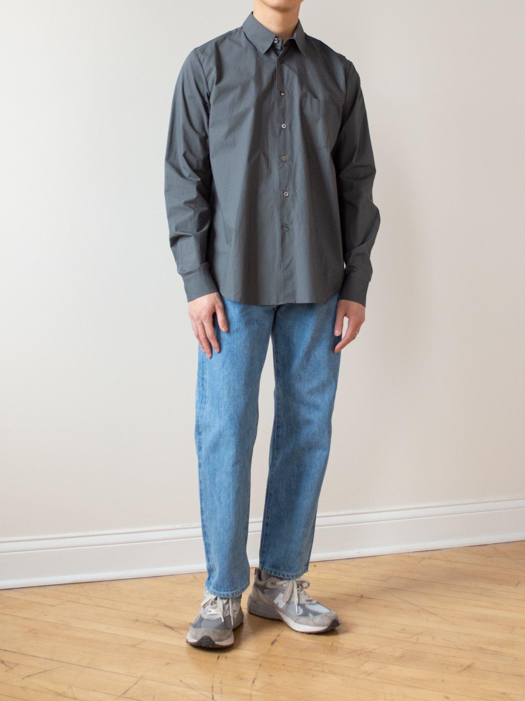 Namu Shop - Jan Machenhauer Chris Shirt - Green Slate Cotton Poplin