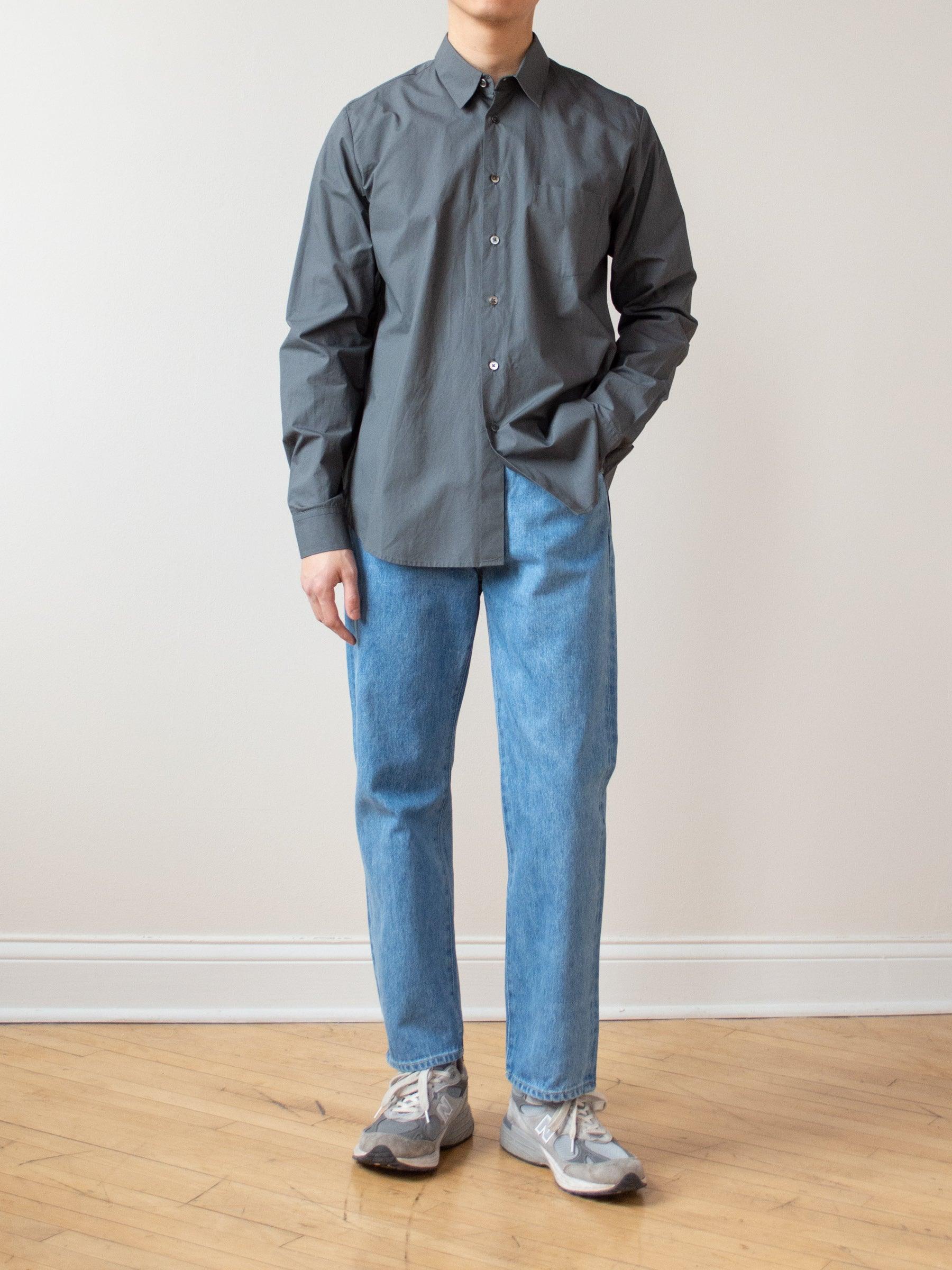 Namu Shop - Jan Machenhauer Chris Shirt - Green Slate Cotton Poplin