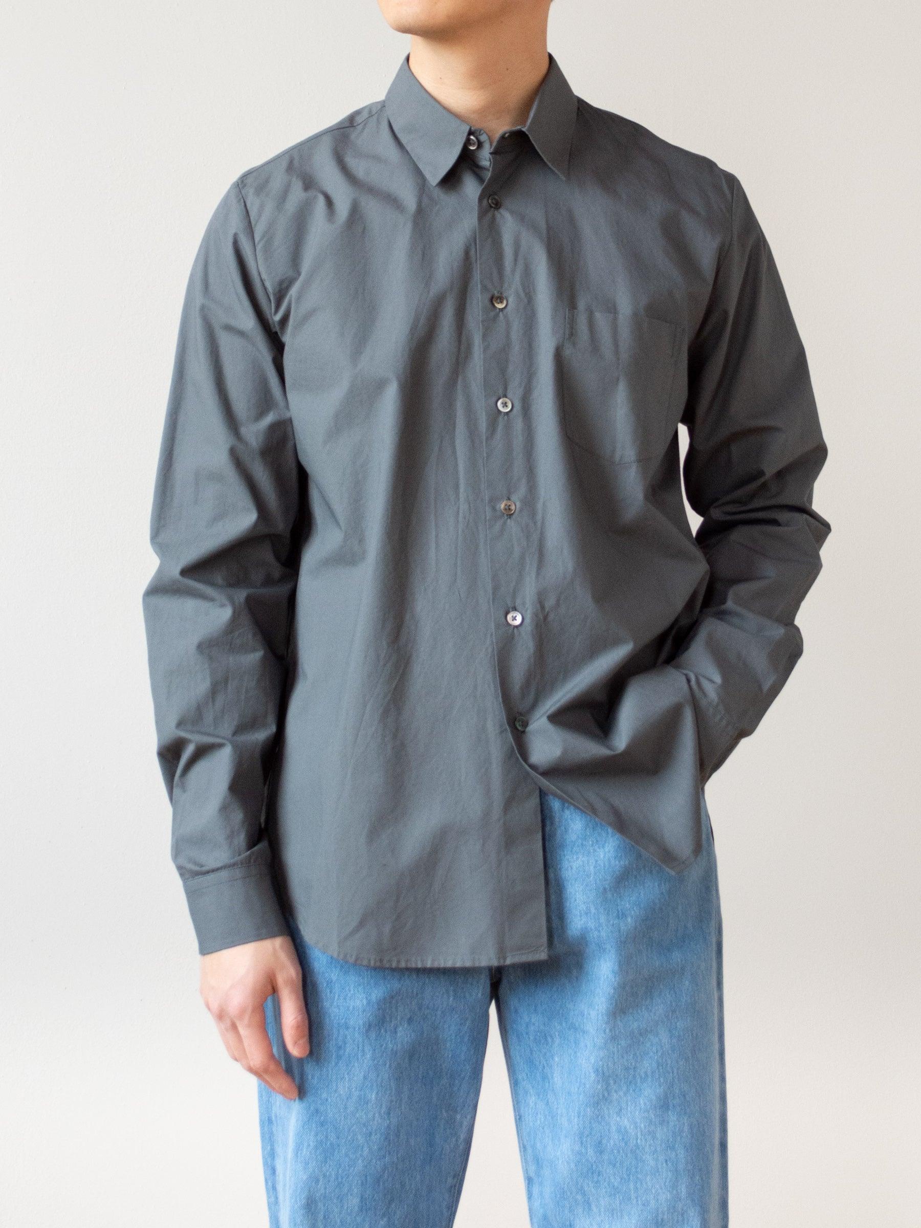Namu Shop - Jan Machenhauer Chris Shirt - Green Slate Cotton Poplin