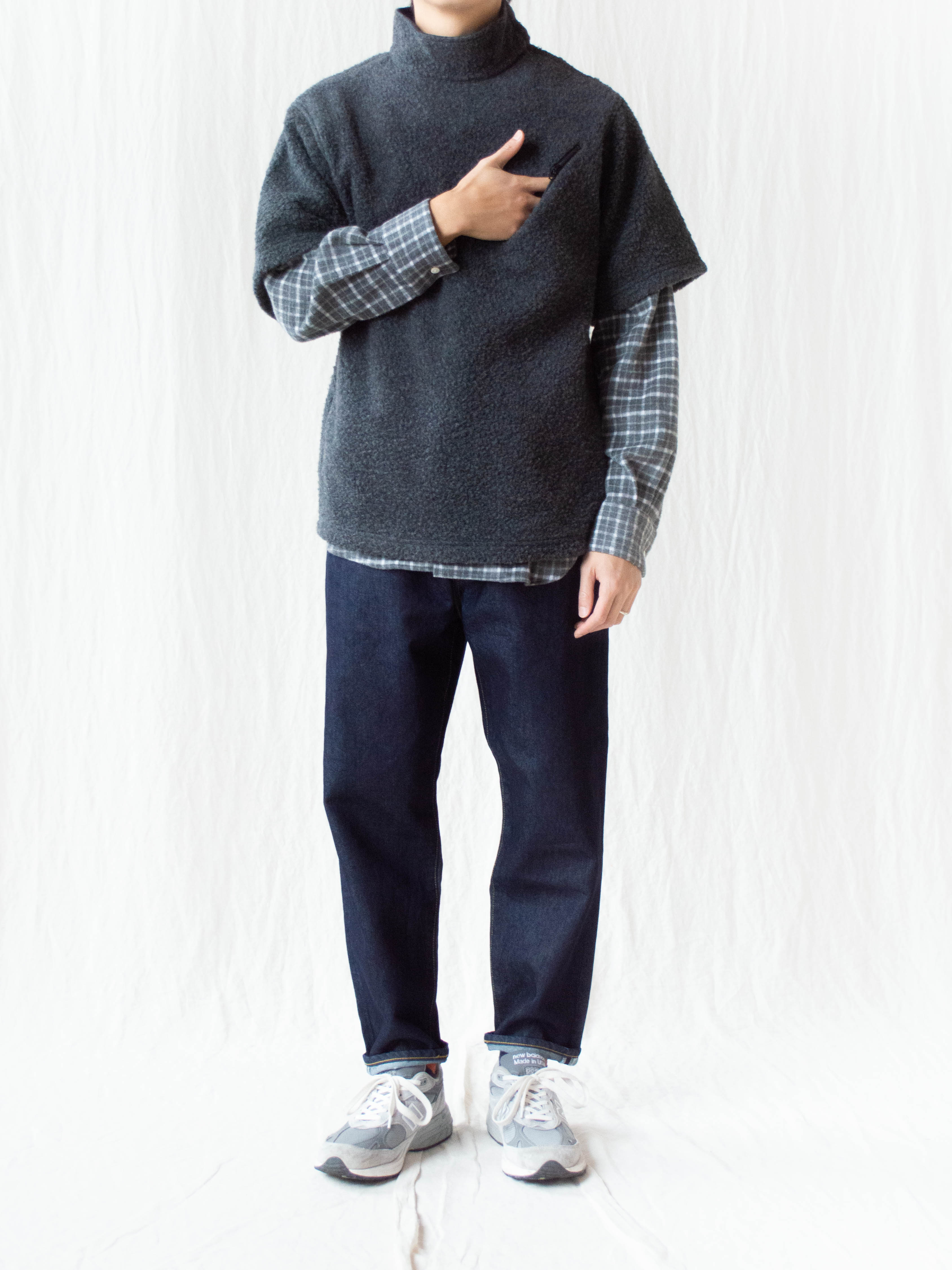 Namu Shop - Kaptain Sunshine Cashmere Fleece Pullover - Charcoal