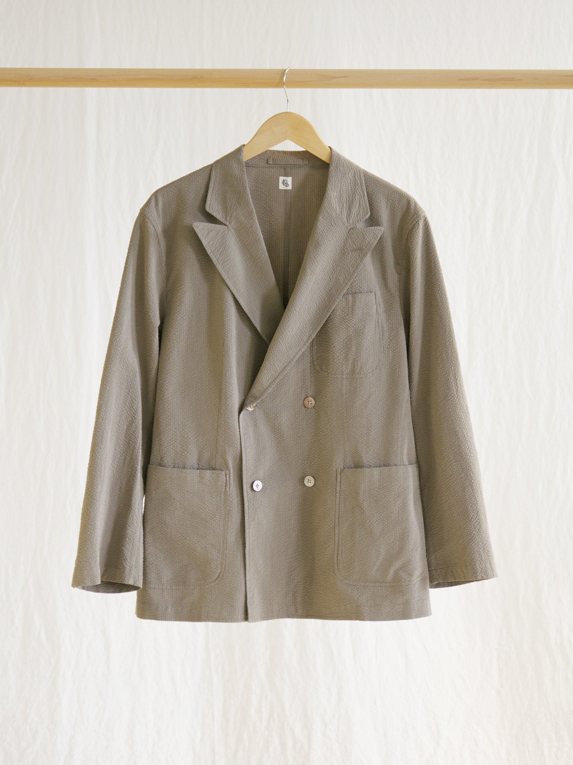 Fieldwrap Double-Breasted Jacket - Beige x Gray